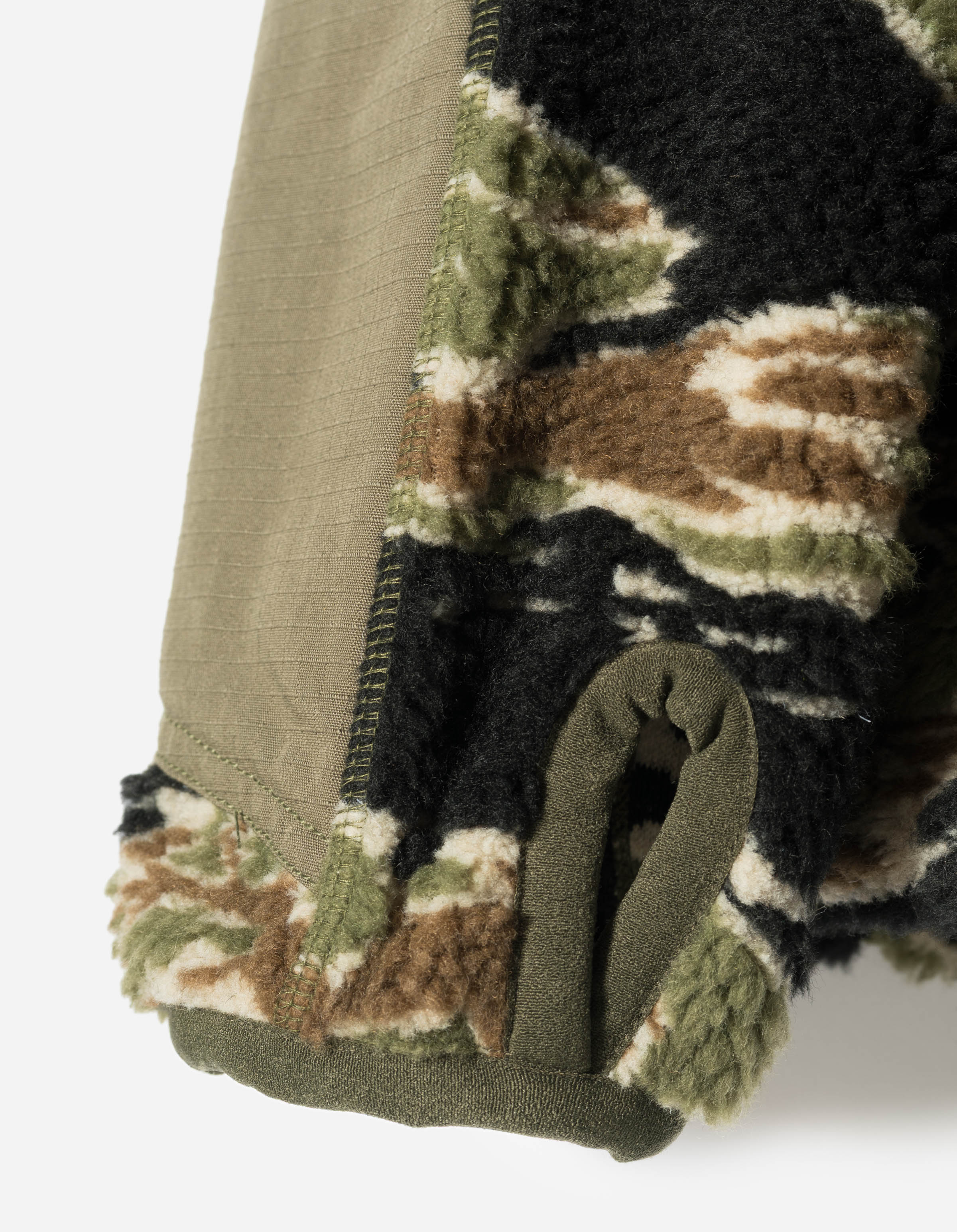 7275 Camo Asym Sherpa Fleece Jacket Mint Gold - Image 9