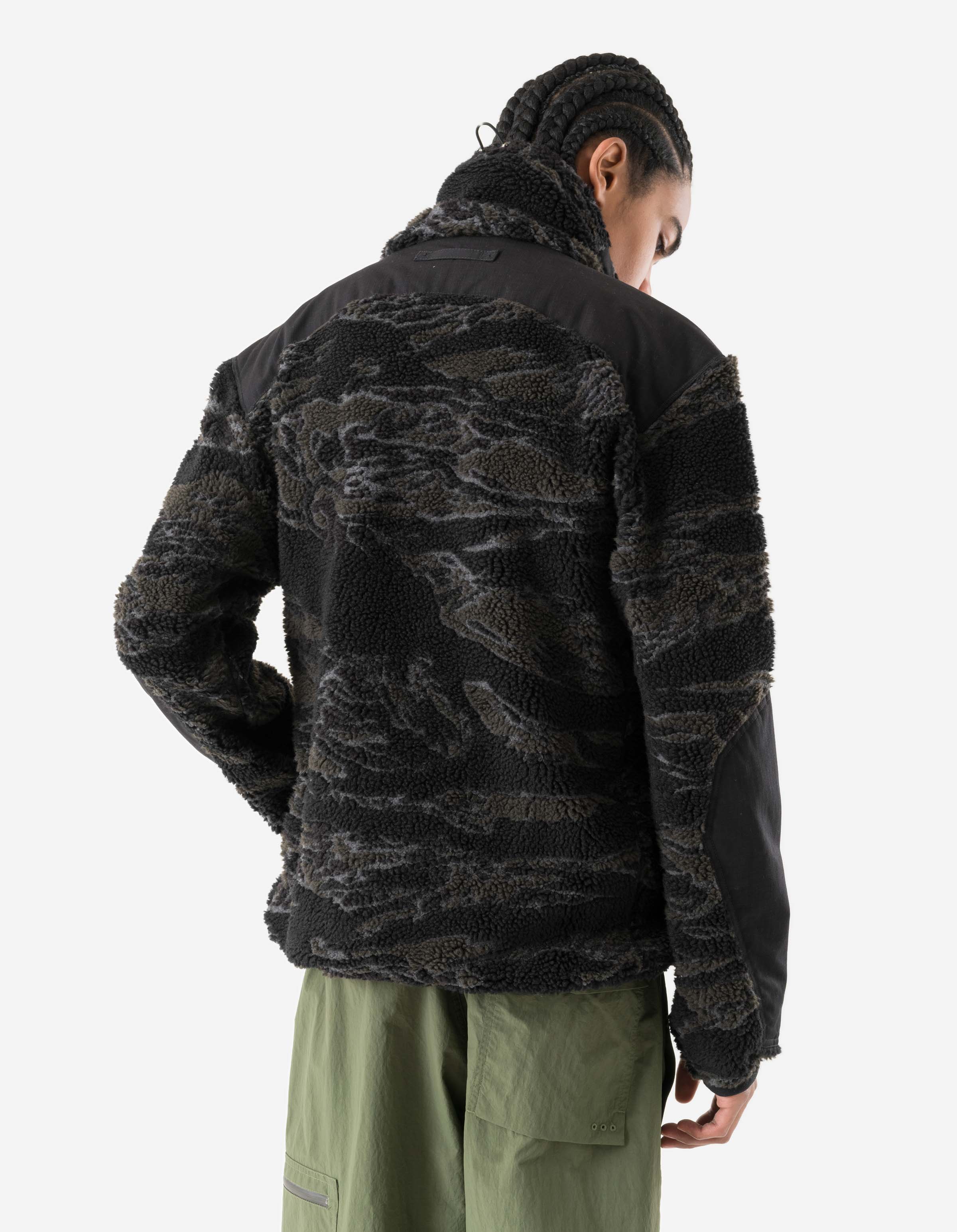 7275 Camo Asym Sherpa Fleece Jacket Subdued Night - Image 3