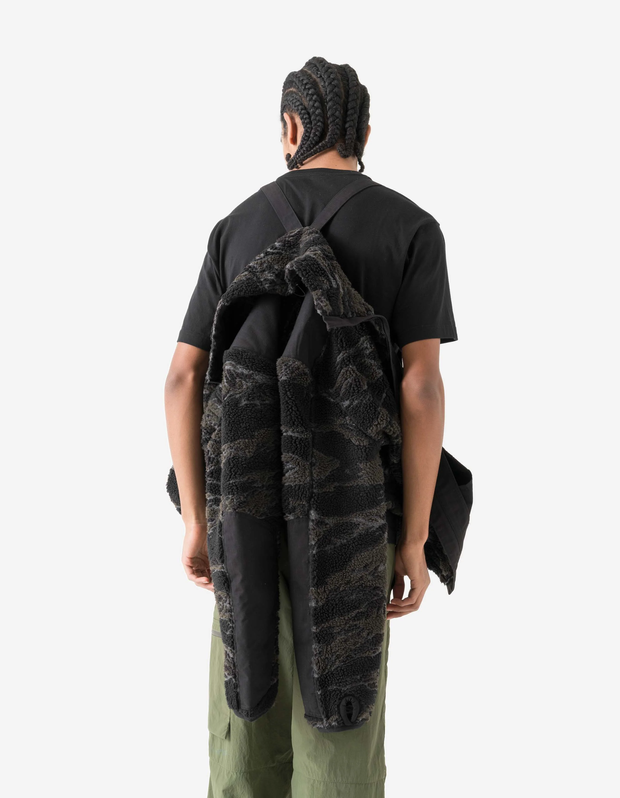 7275 Camo Asym Sherpa Fleece Jacket Subdued Night - Image 5