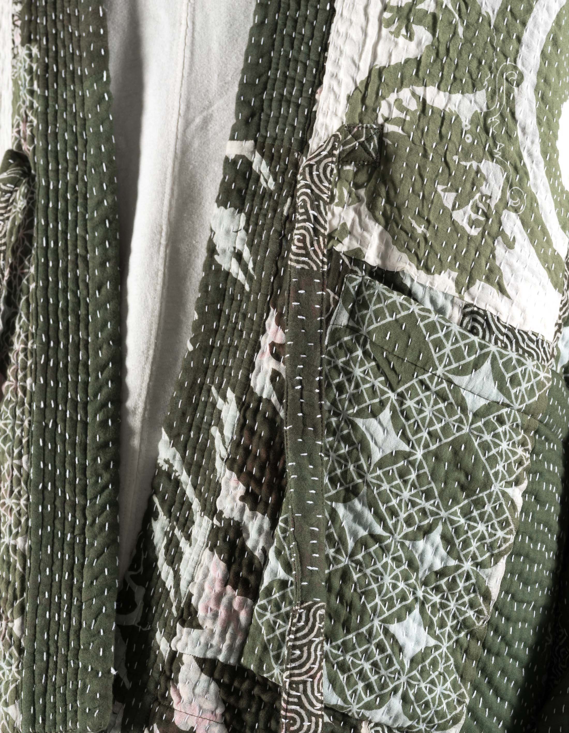 7277 Maha Dry Goods Kimono Ecru/Olive - Image 8