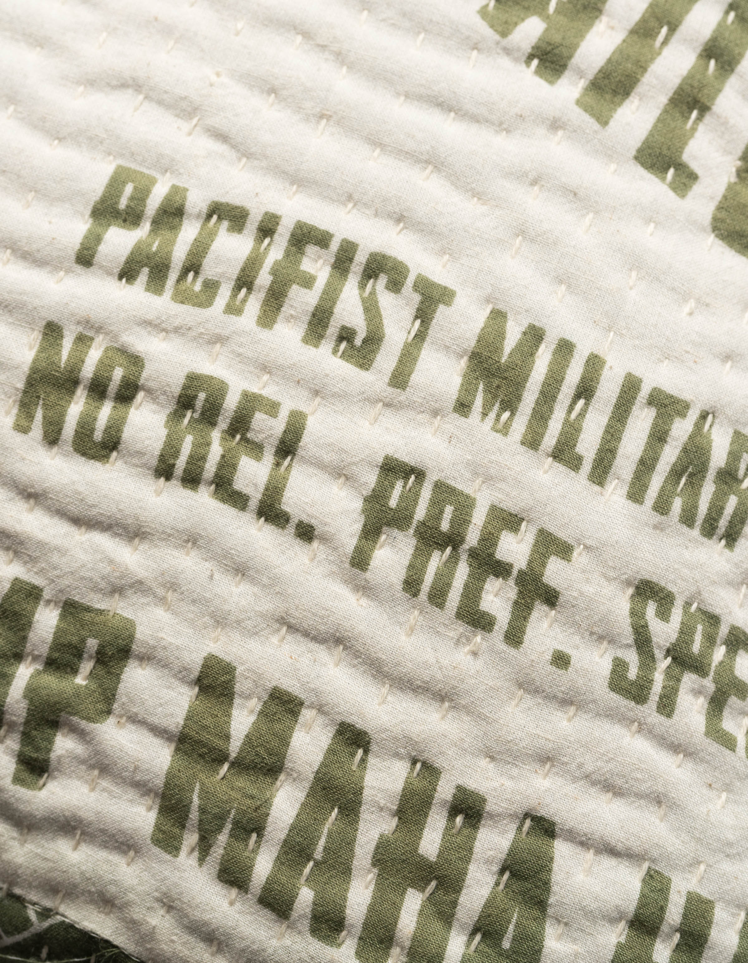 7278 Maha Dry Goods Cushion Ecru/Olive - Image 3