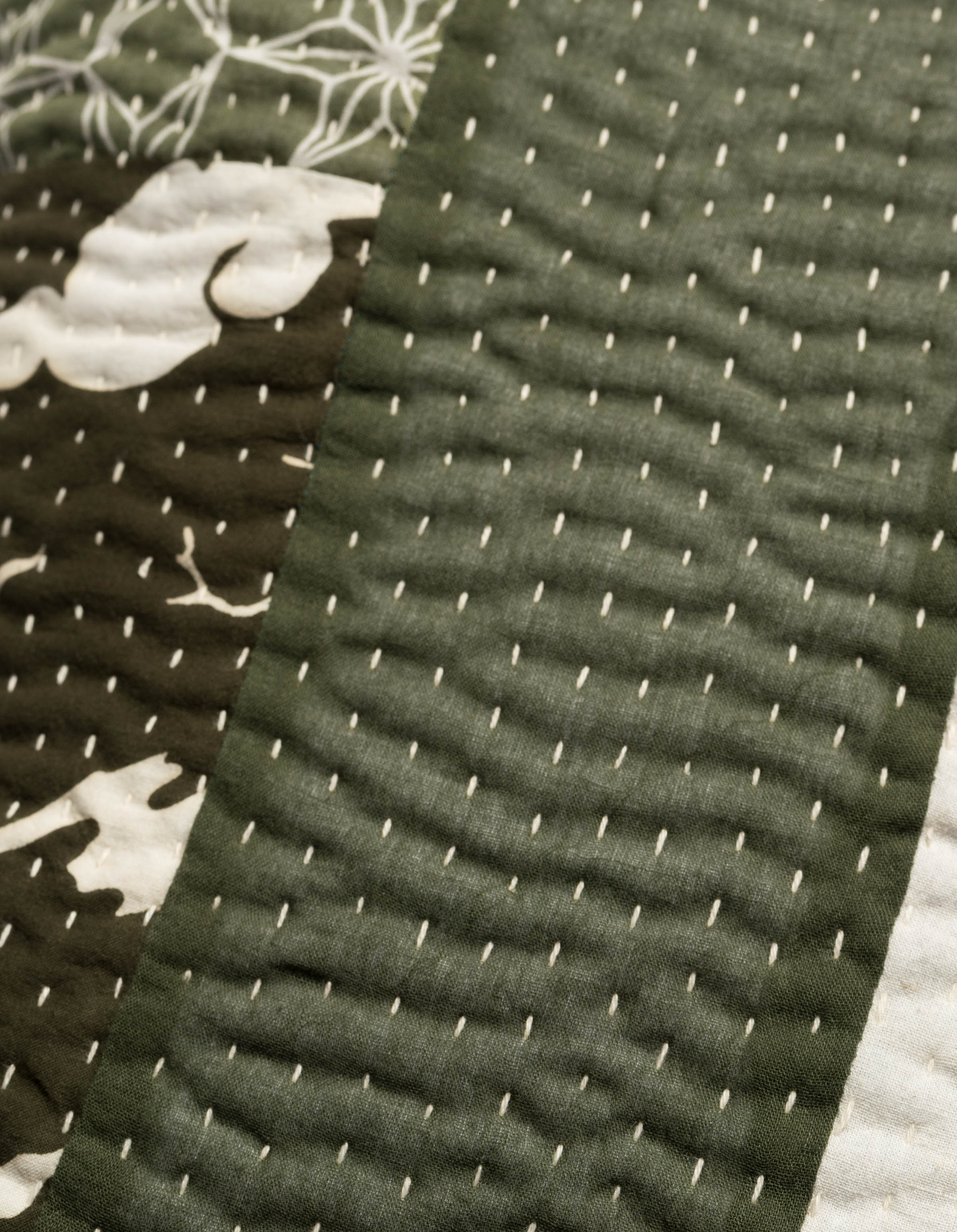 7278 Maha Dry Goods Cushion Ecru/Olive - Image 4