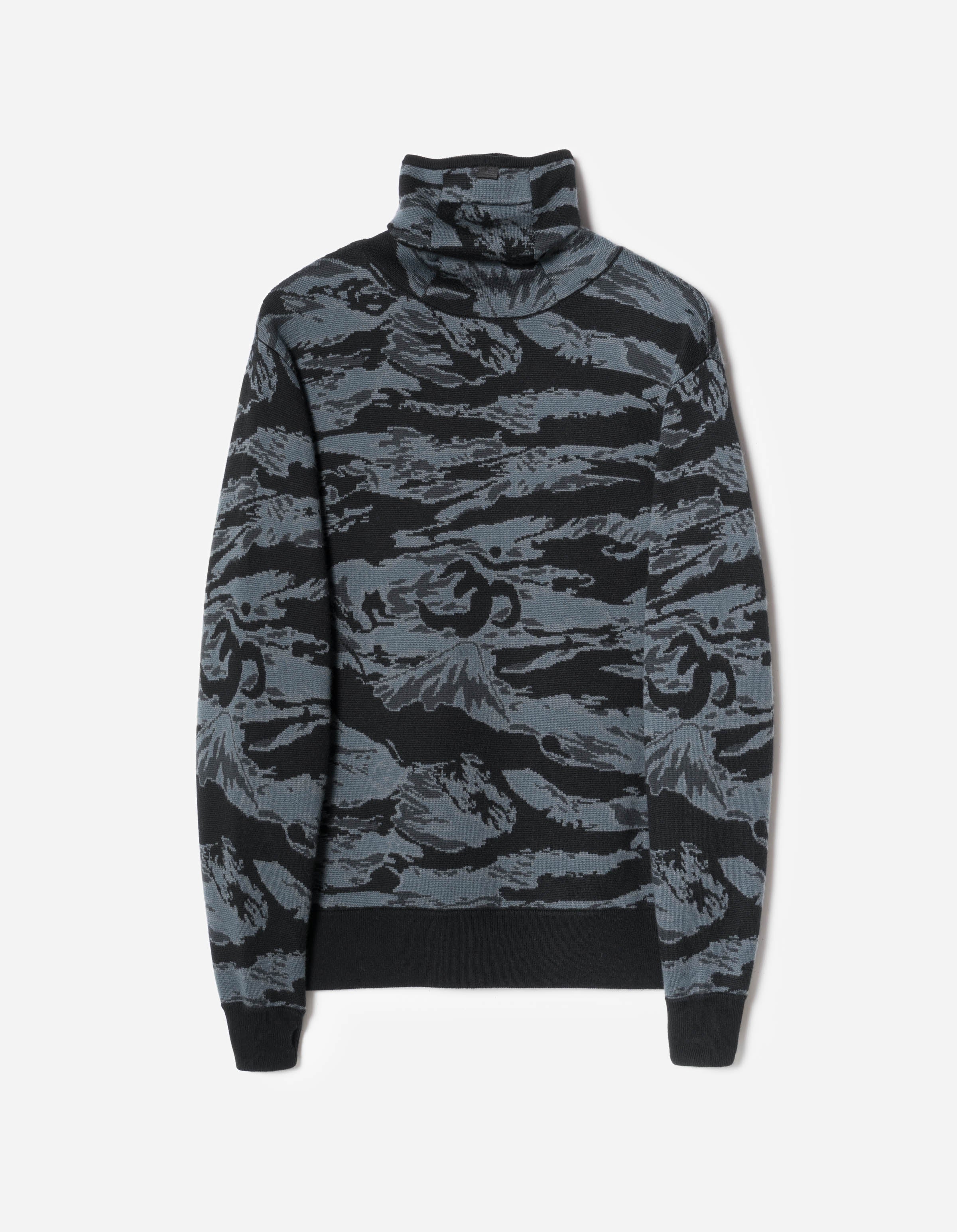7286 Camo Half Balaclava Knit Subdued Night