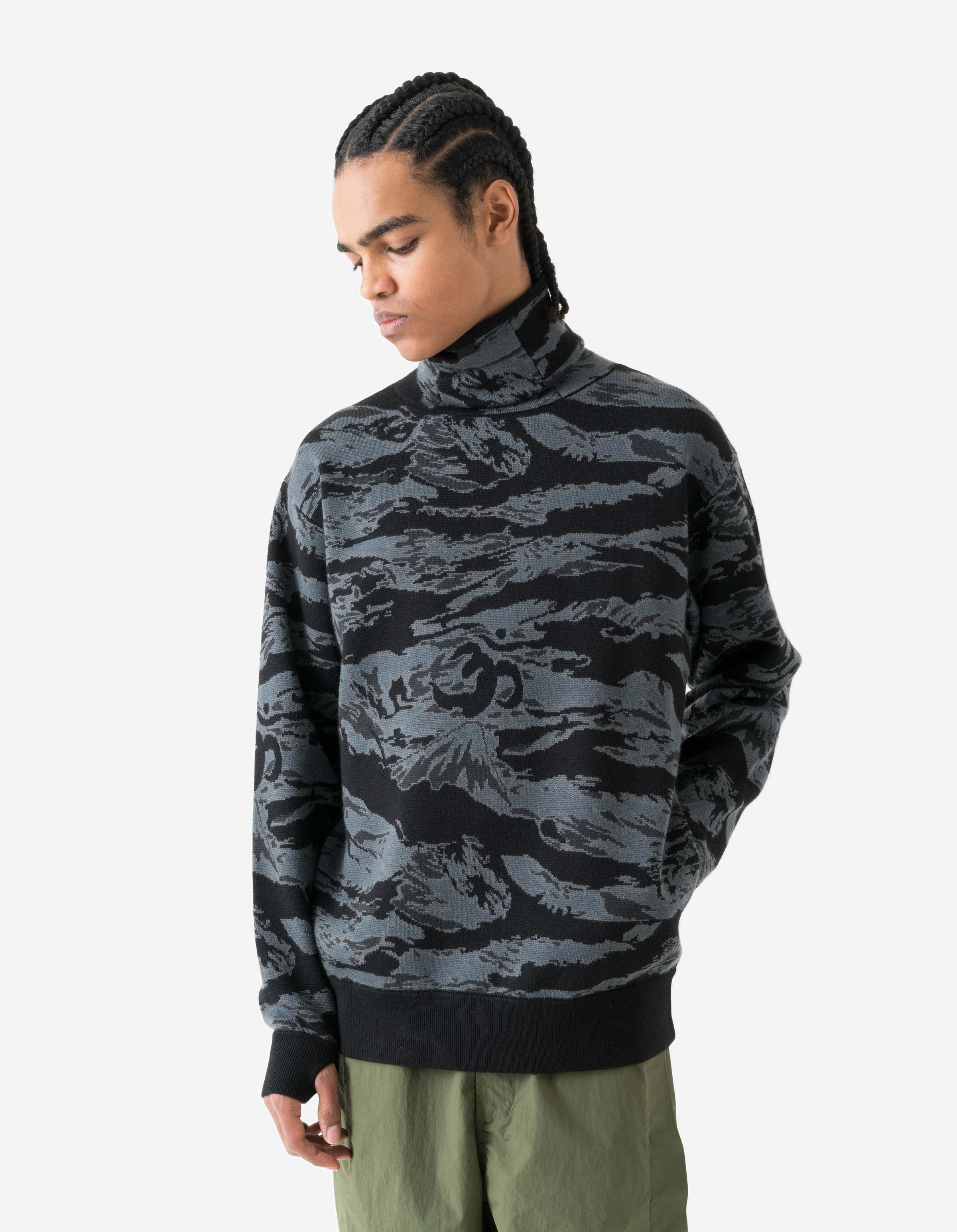 7286 Camo Half Balaclava Knit Subdued Night - Image 2