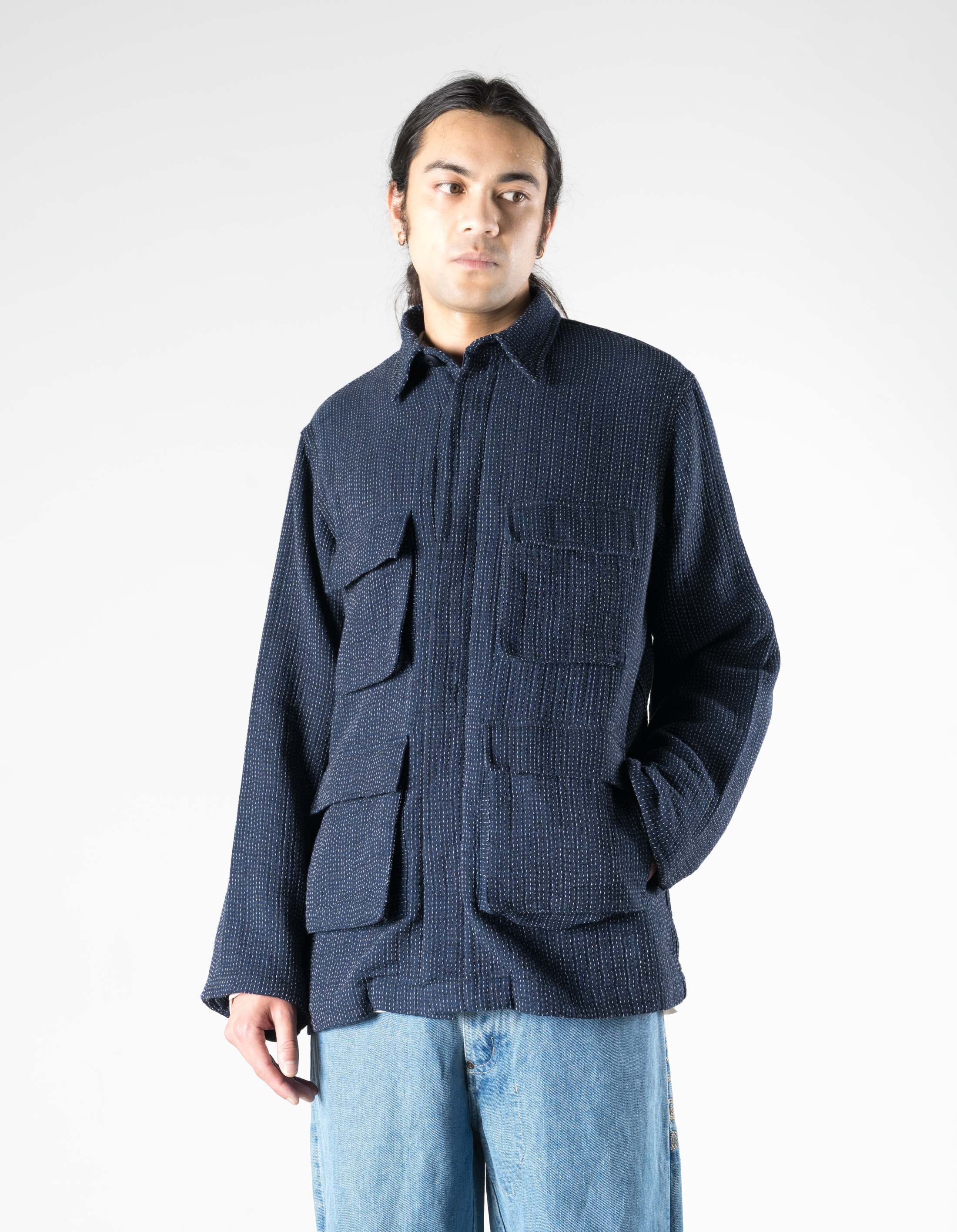 7302 Utility L/S Shirt Indigo - Image 3