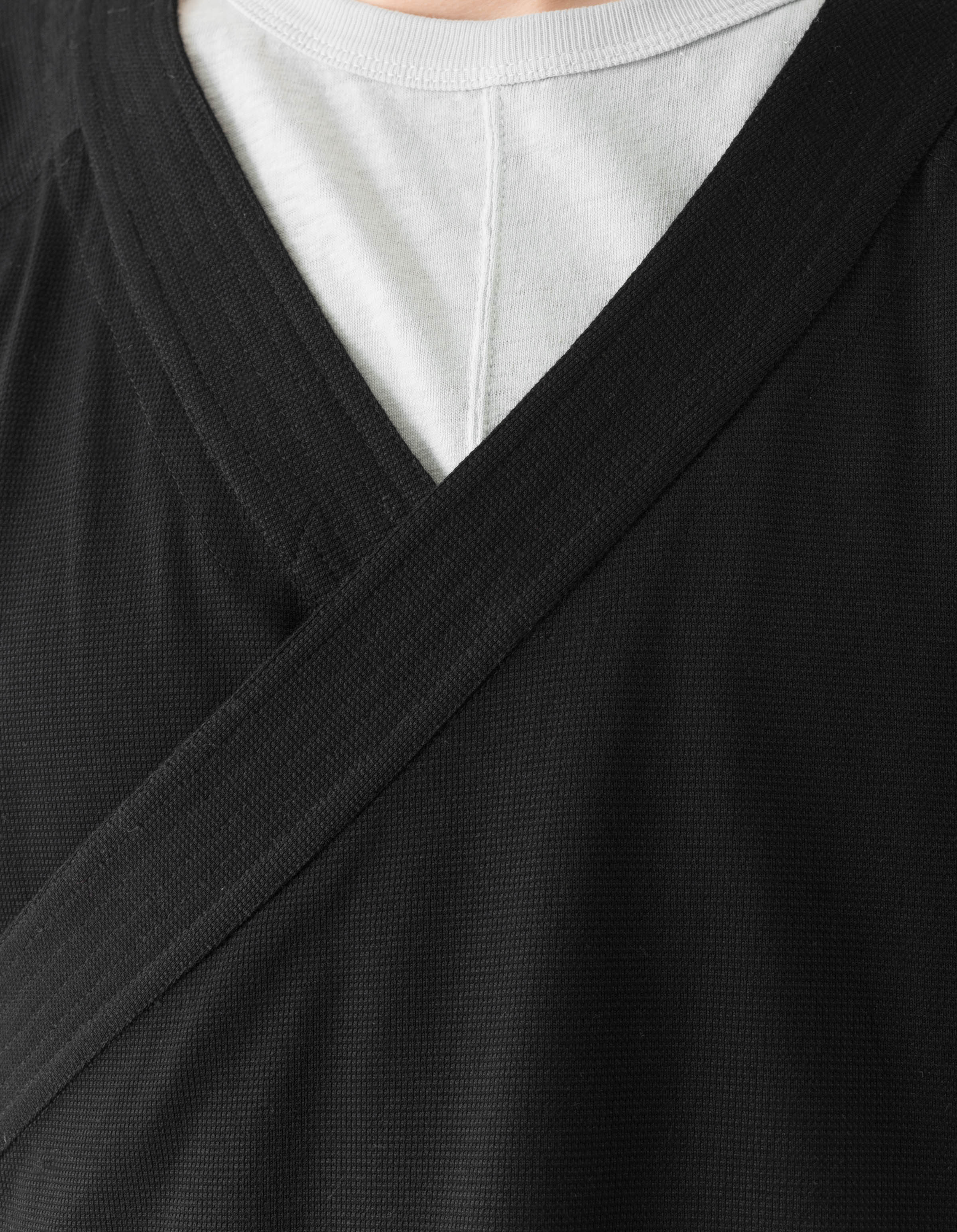 7309 Coolmax® Mesh Asym Monk Shirt Black - Image 3