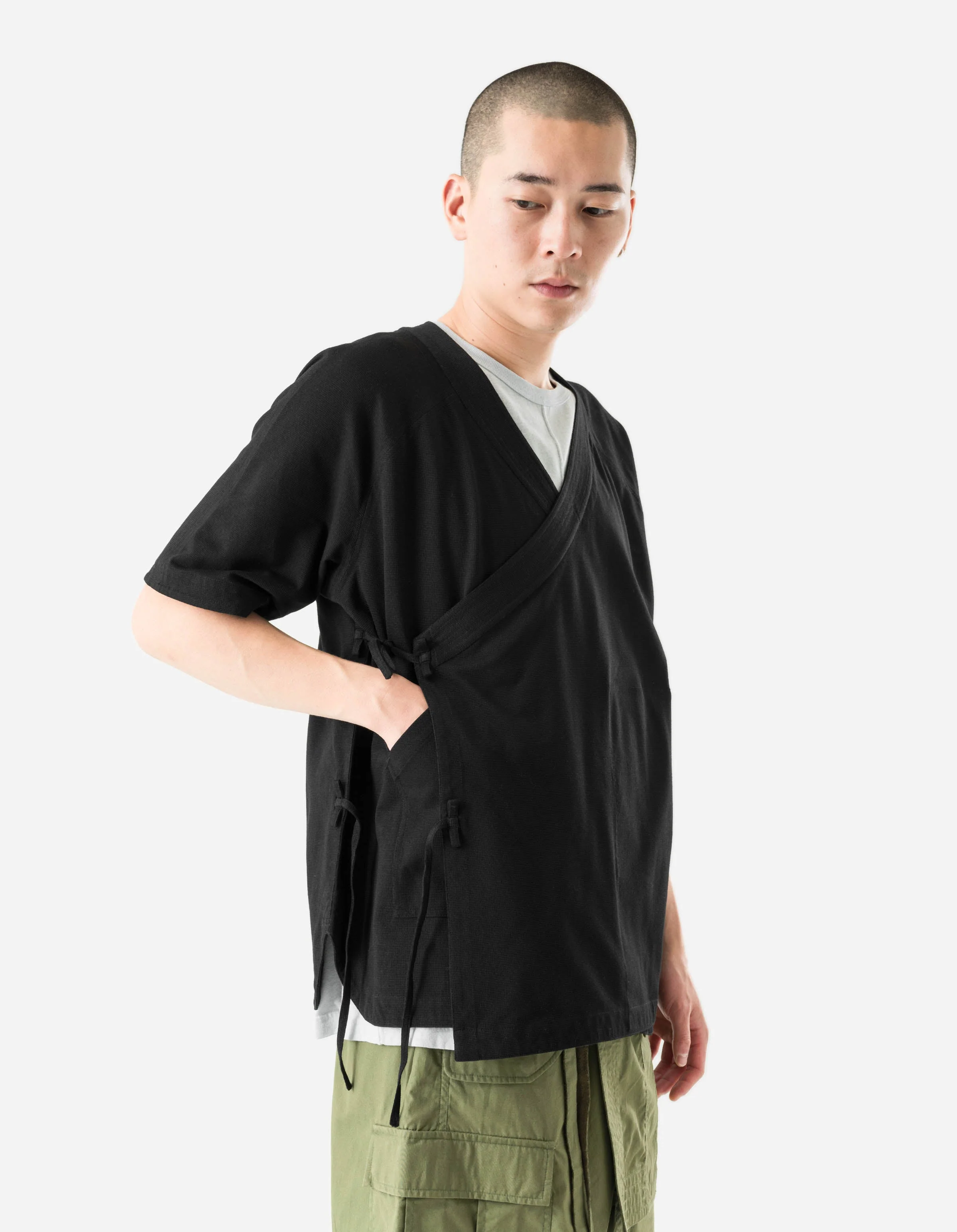 7309 Coolmax® Mesh Asym Monk Shirt Black - Image 4