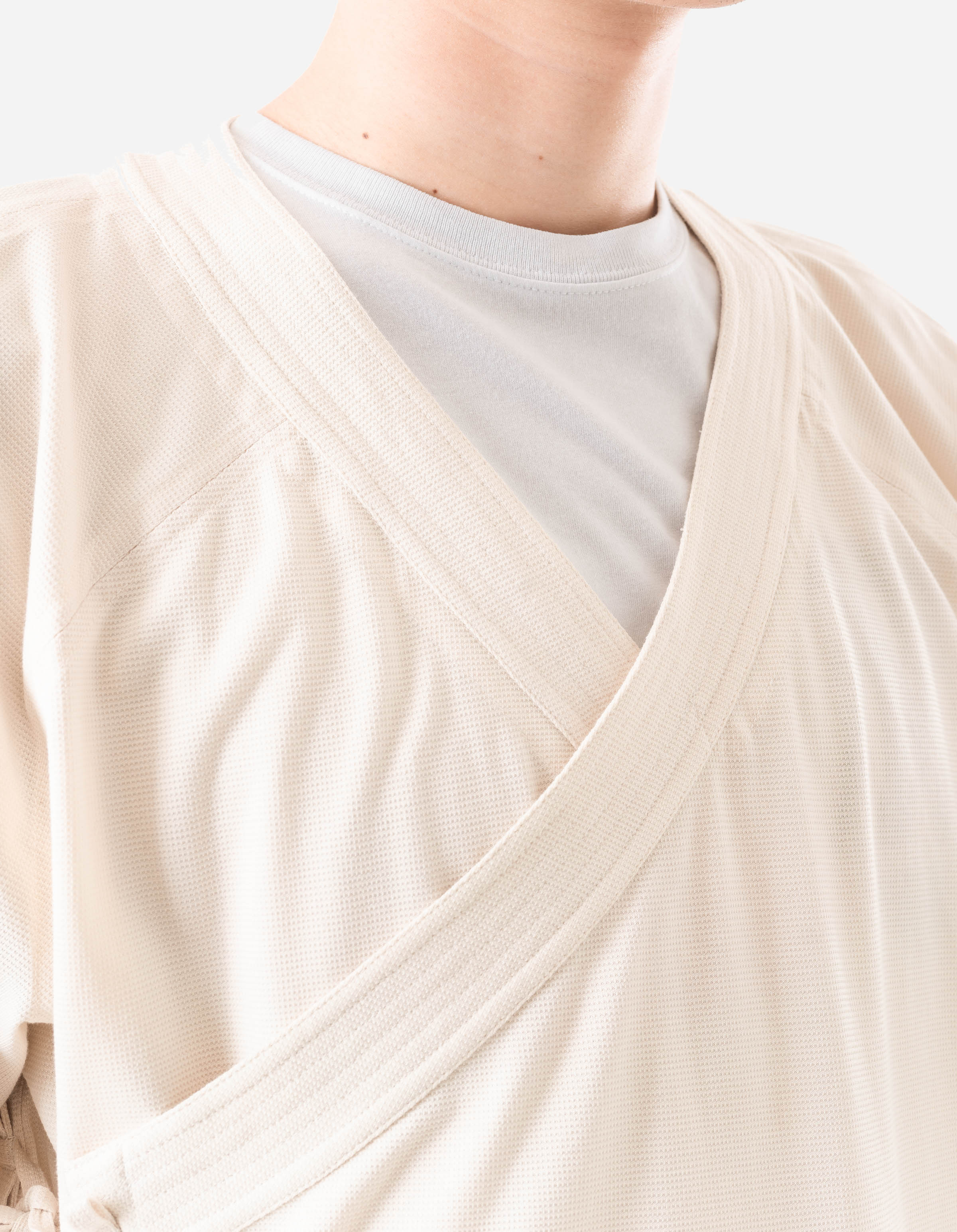 7309 Coolmax® Mesh Asym Monk Shirt Ecru - Image 3
