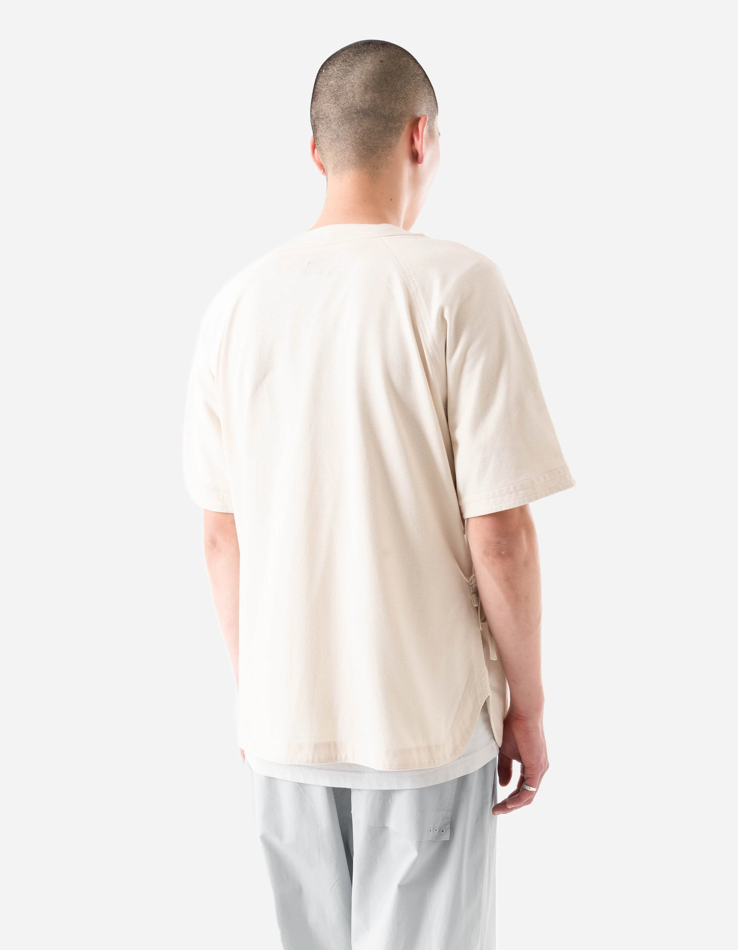 7309 Coolmax® Mesh Asym Monk Shirt Ecru - Image 5