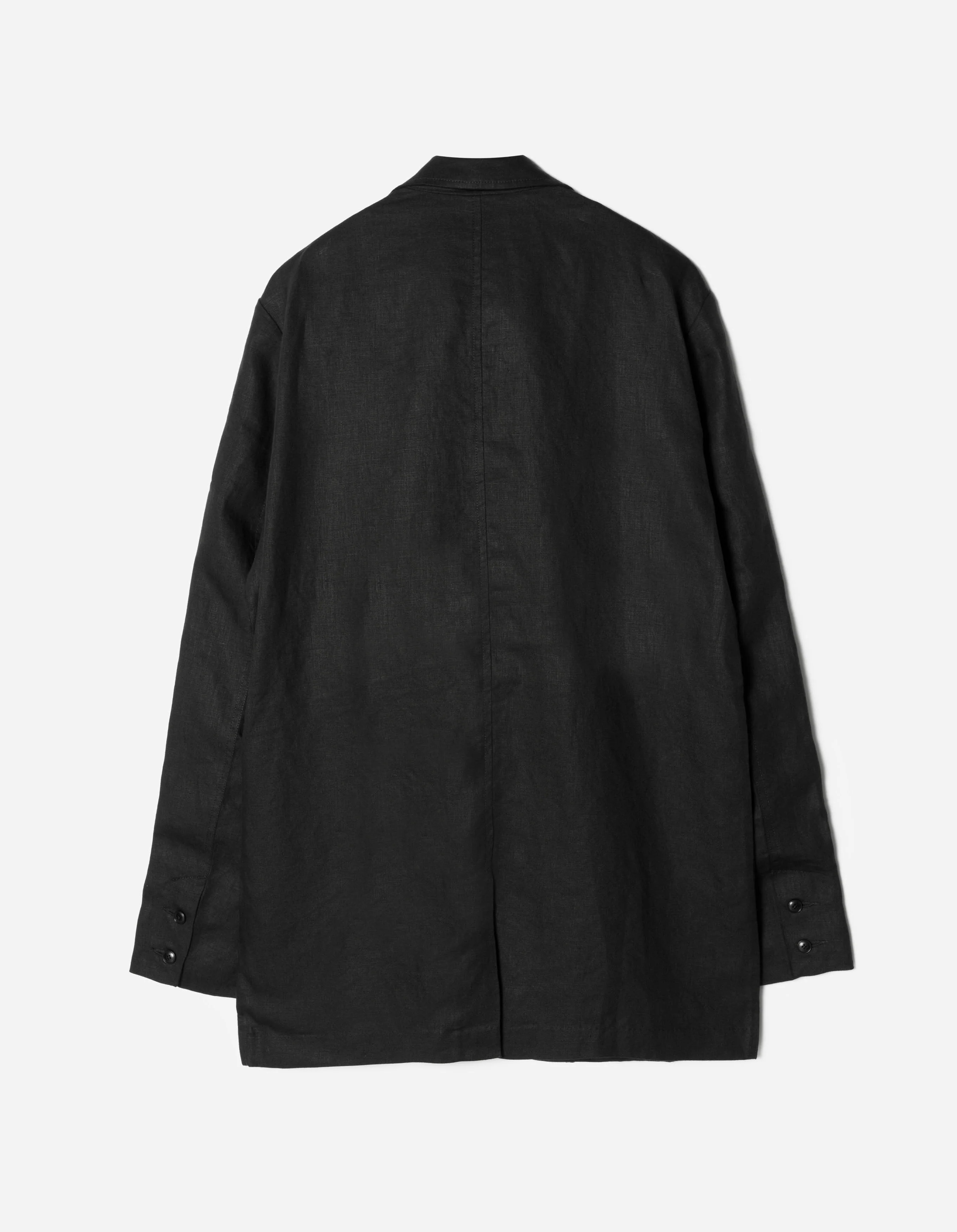 7311 Maha Asym Linen Blazer Black - Image 10