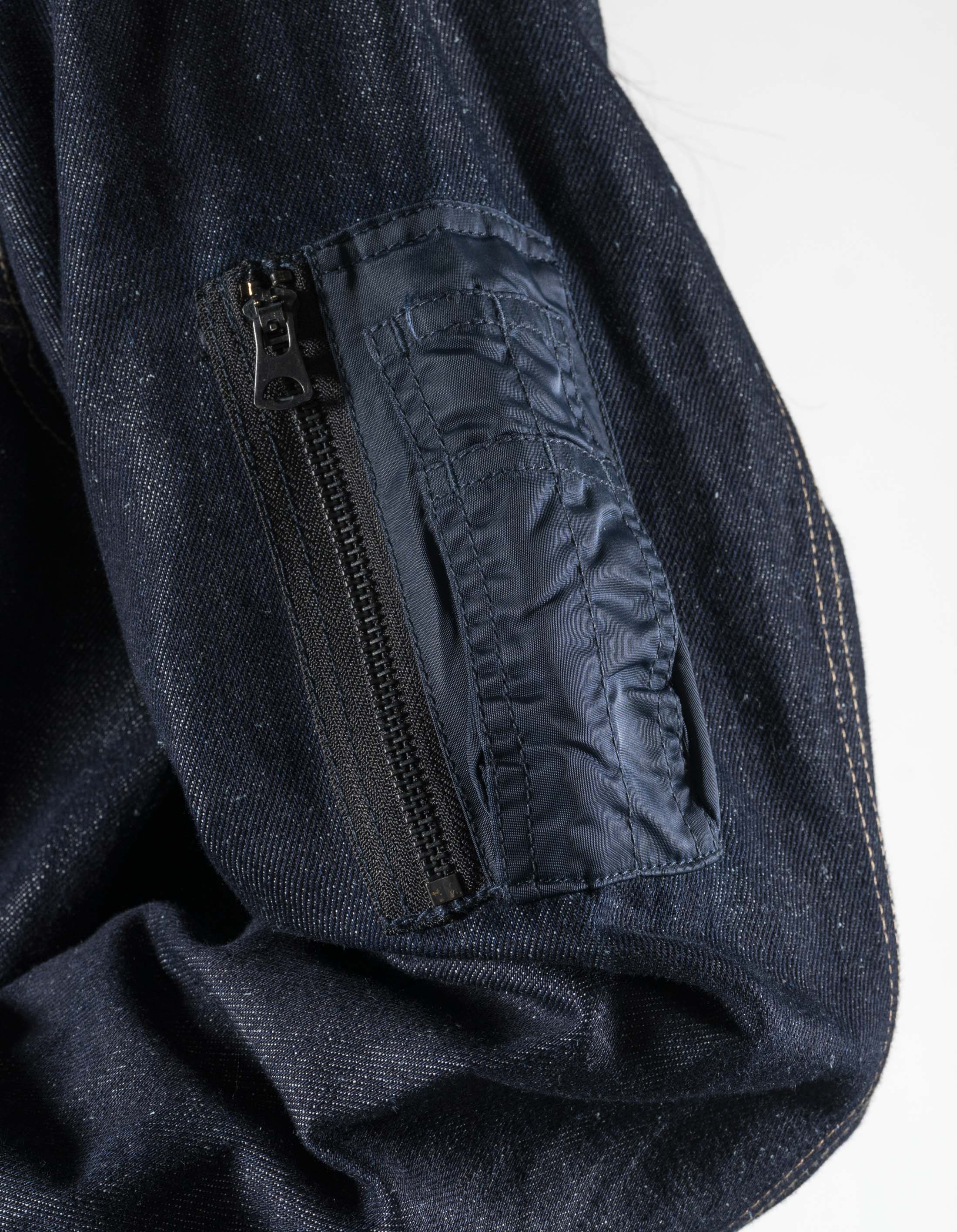 7314 L2-B Hemp Denim Trucker Kimono Indigo - Image 10