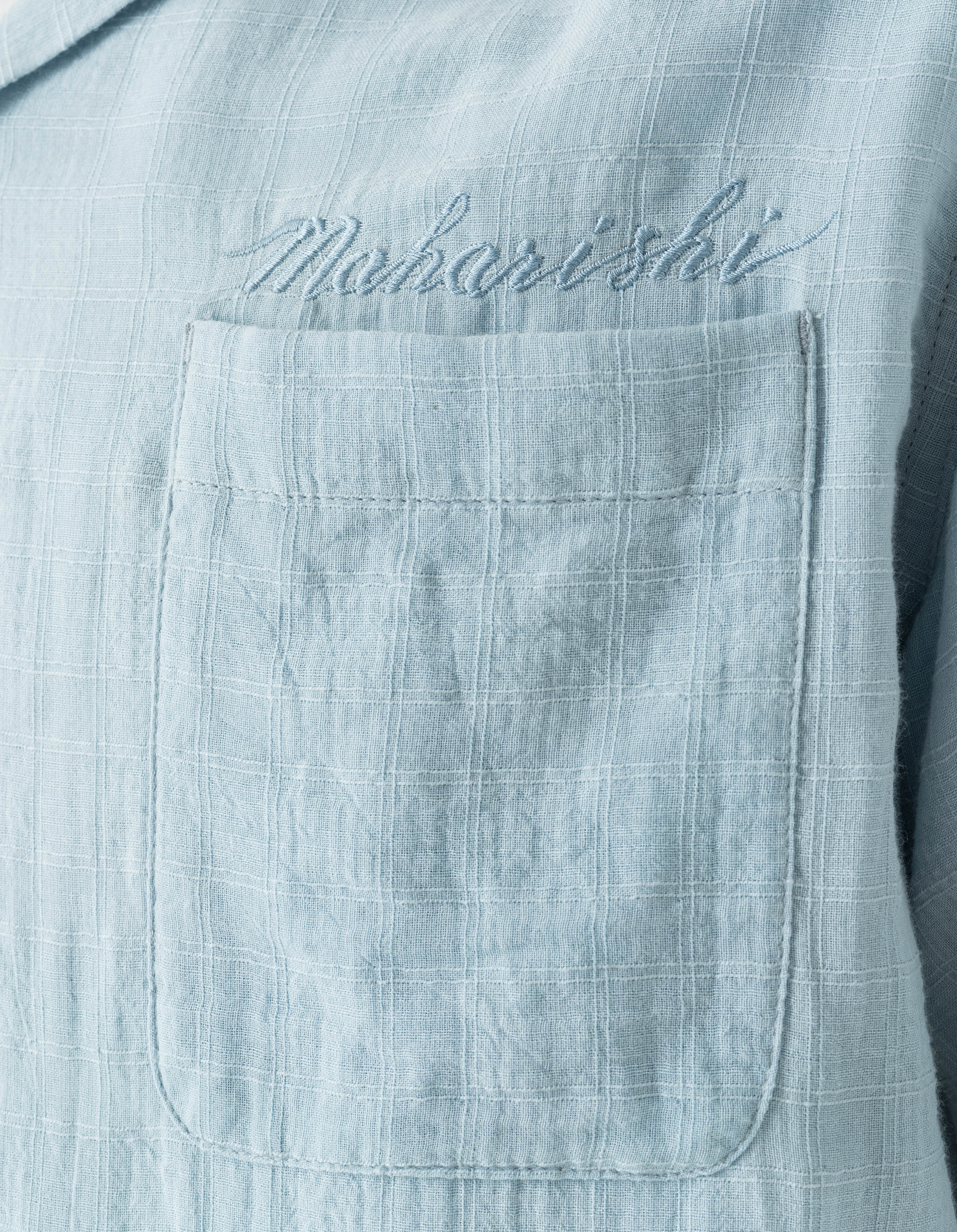 7316 Light Double Voile Cuban Shirt Light Blue - Image 6
