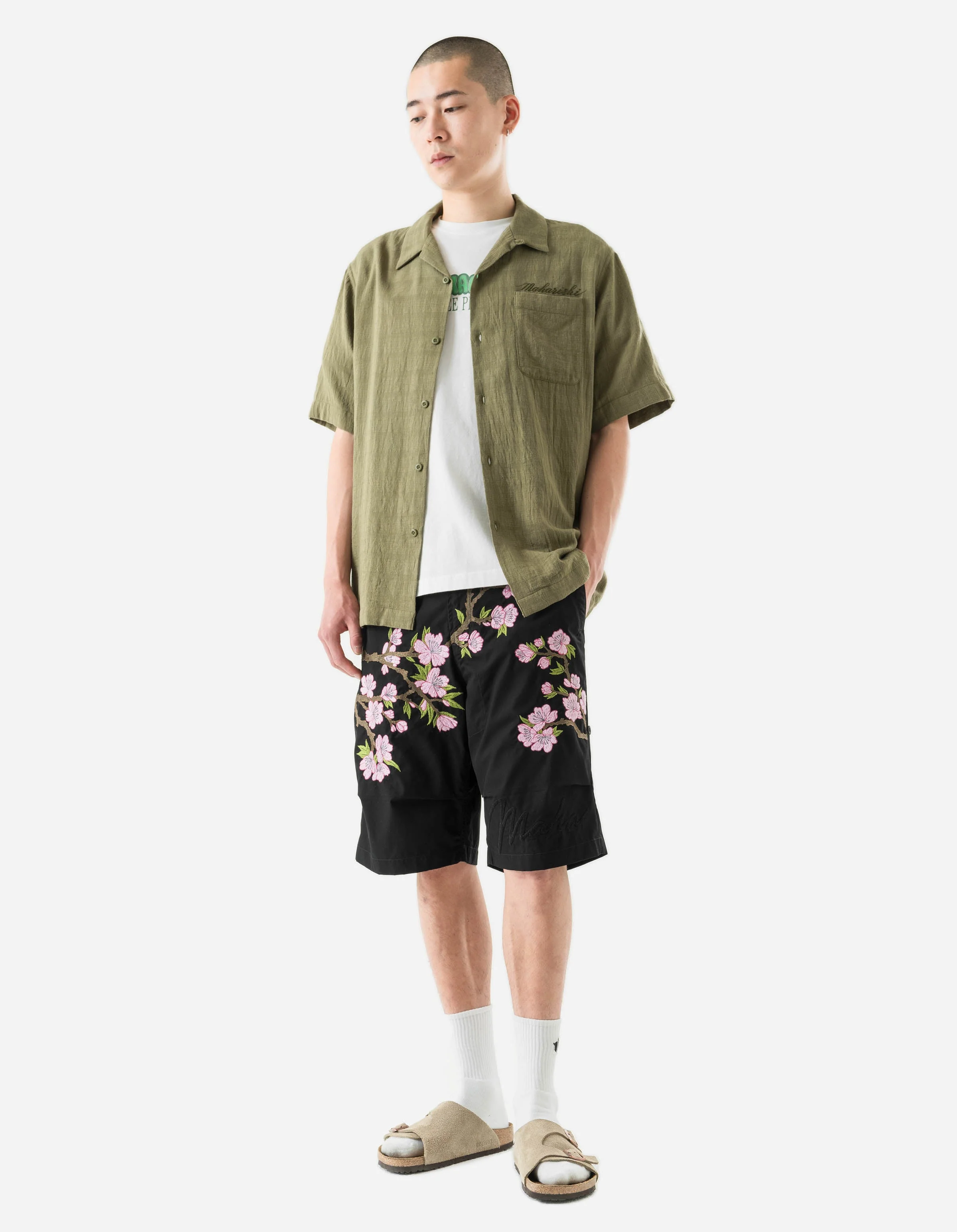 7316 Light Double Voile Cuban Shirt Olive OG-107F - Image 2