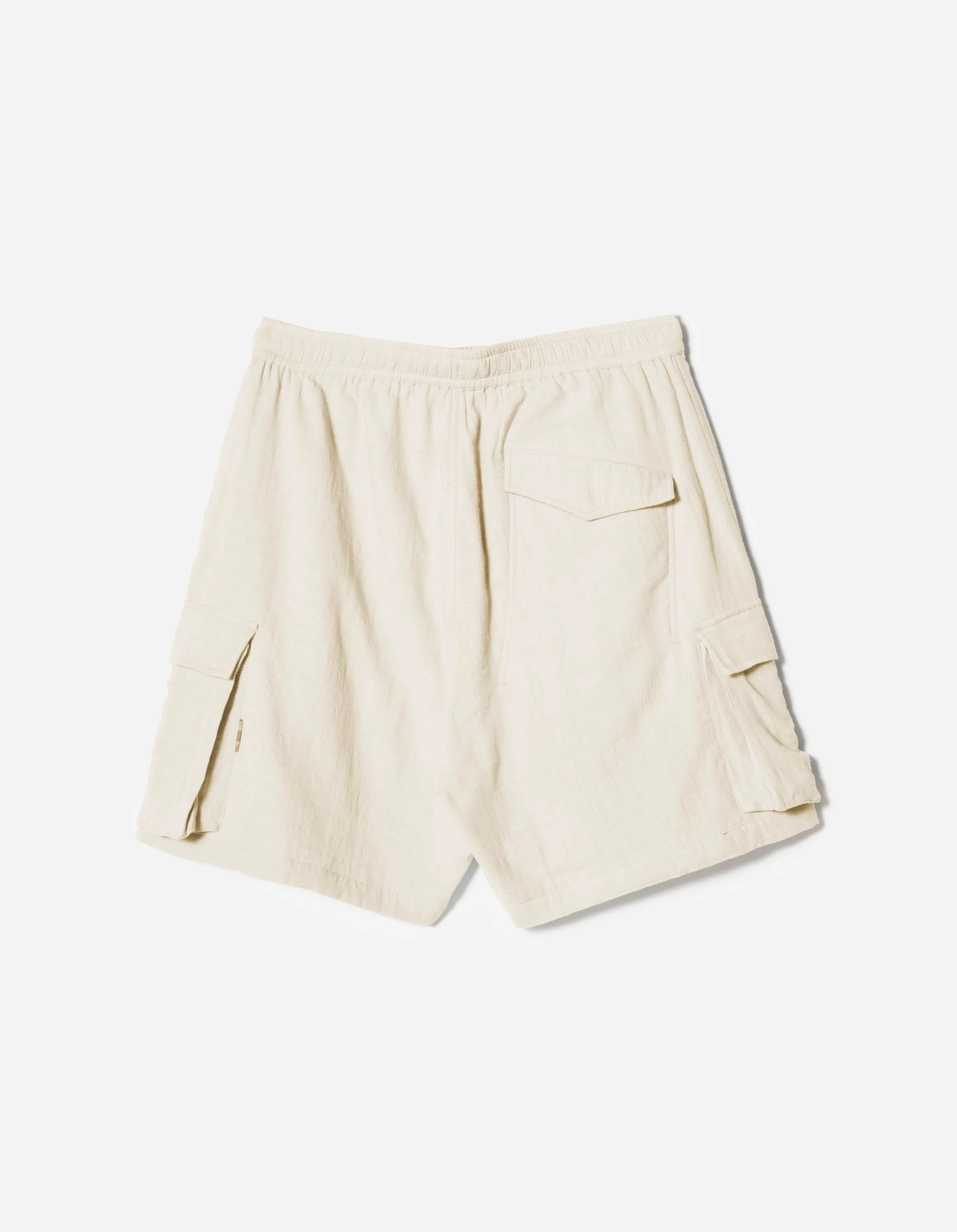 7317 Double Voile Asym Cargo Shorts Ecru - Image 6