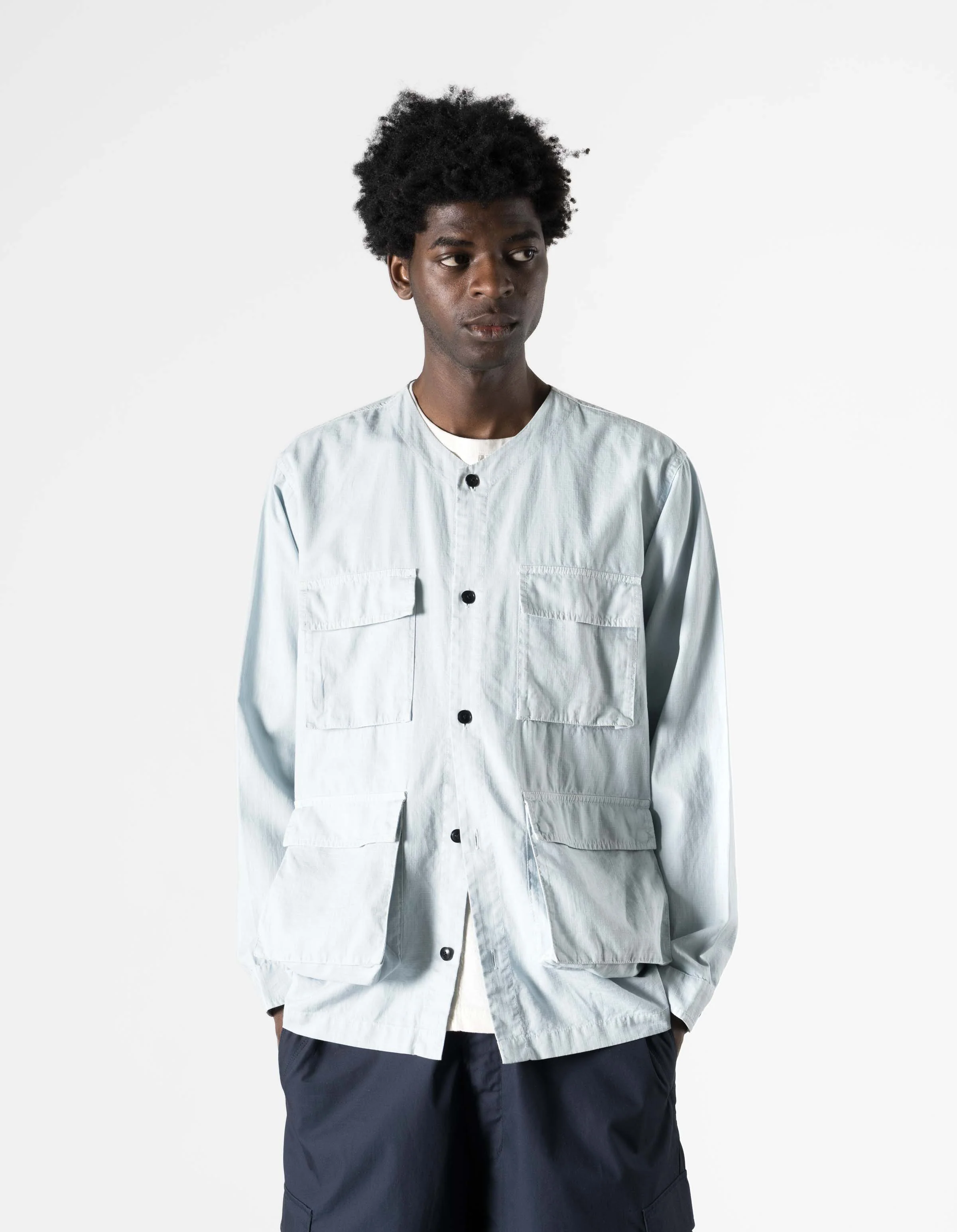 7318 Hemp Ripstop BDU Shirt Light Blue - Image 3