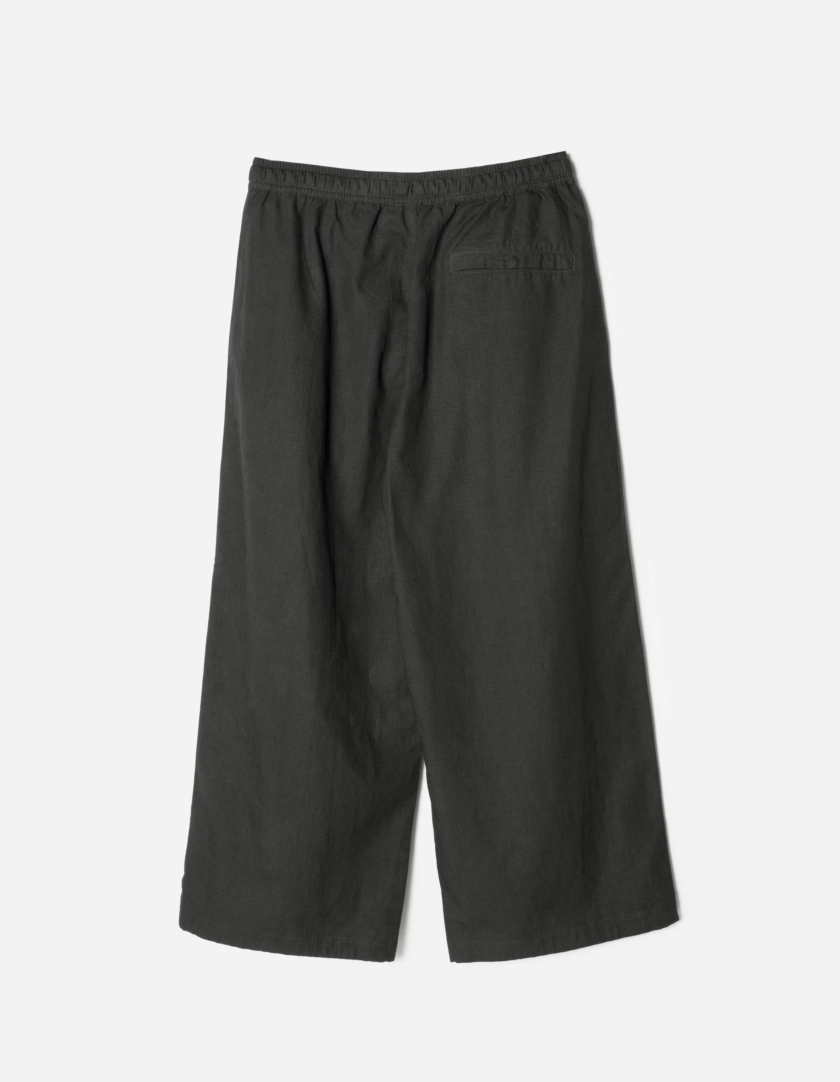7319 Hemp Ripstop Pleated Trousers Black - Image 8