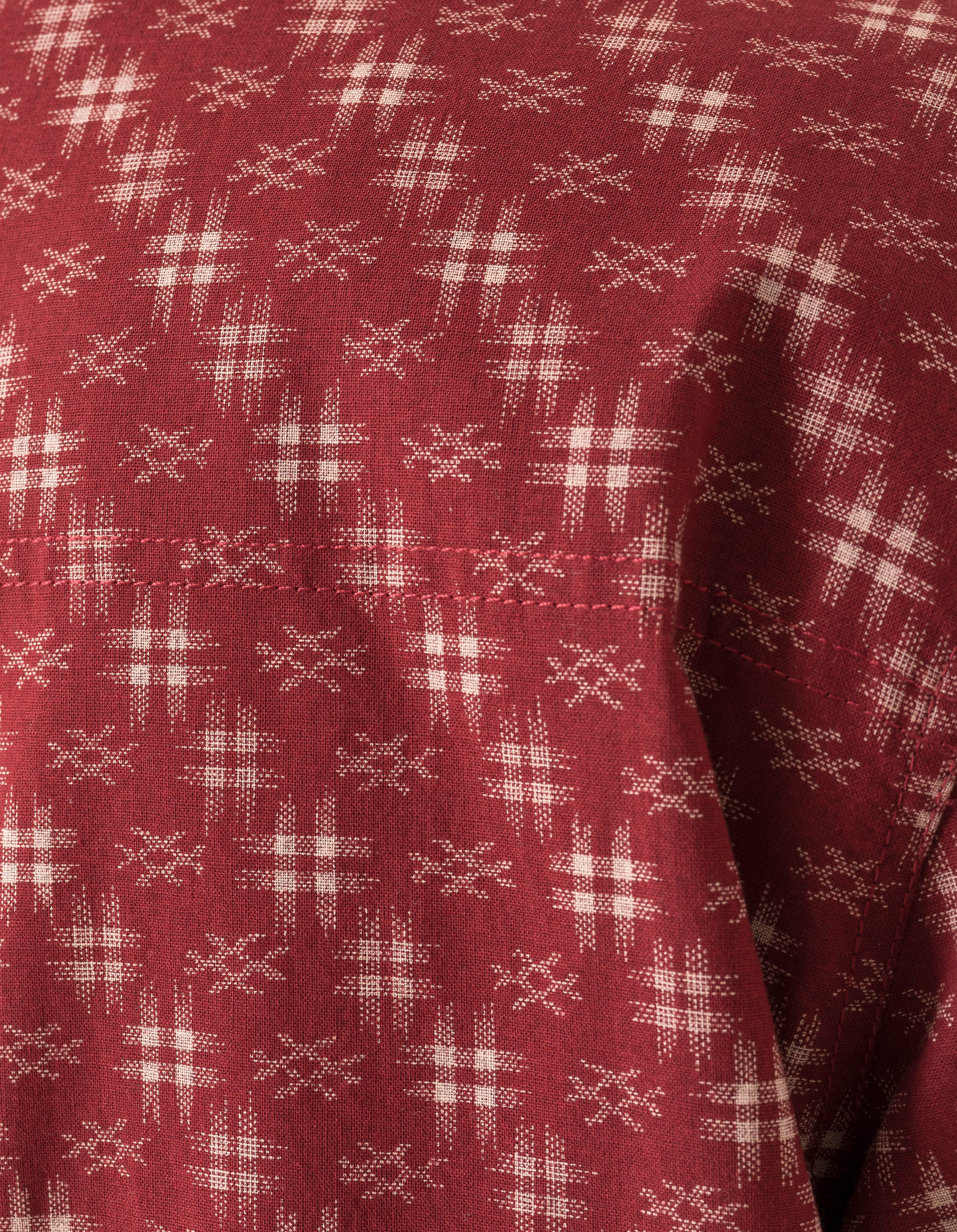 7320 Kasuri Cuban Collar Shirt Aka Red - Image 6