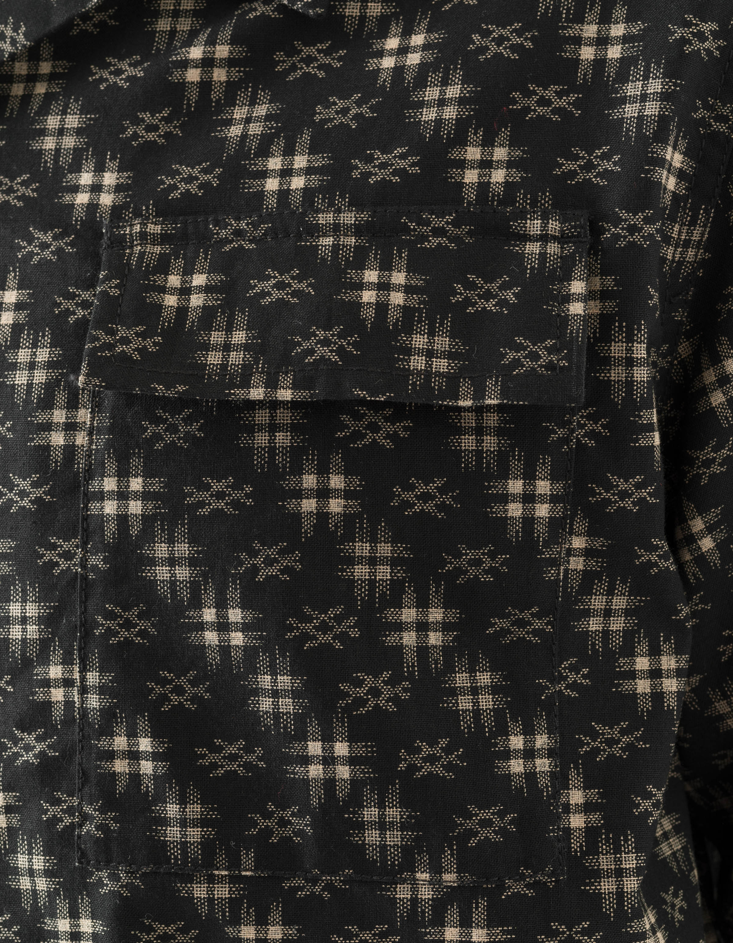 7320 Kasuri Cuban Collar Shirt Sumi Black - Image 5