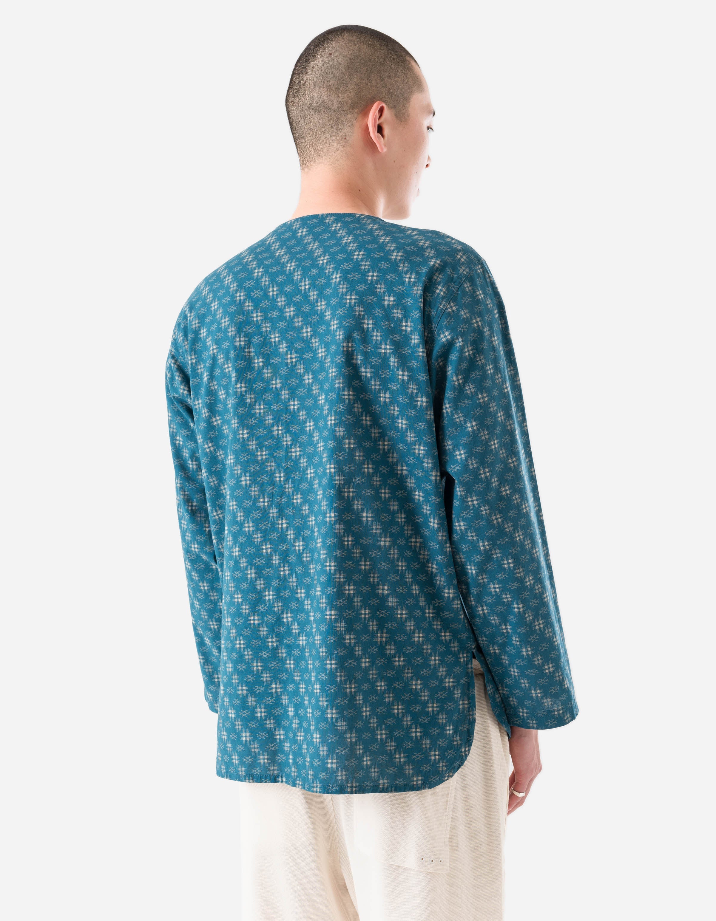 7321 Kasuri Kurta Shirt Aizome Blue - Image 6