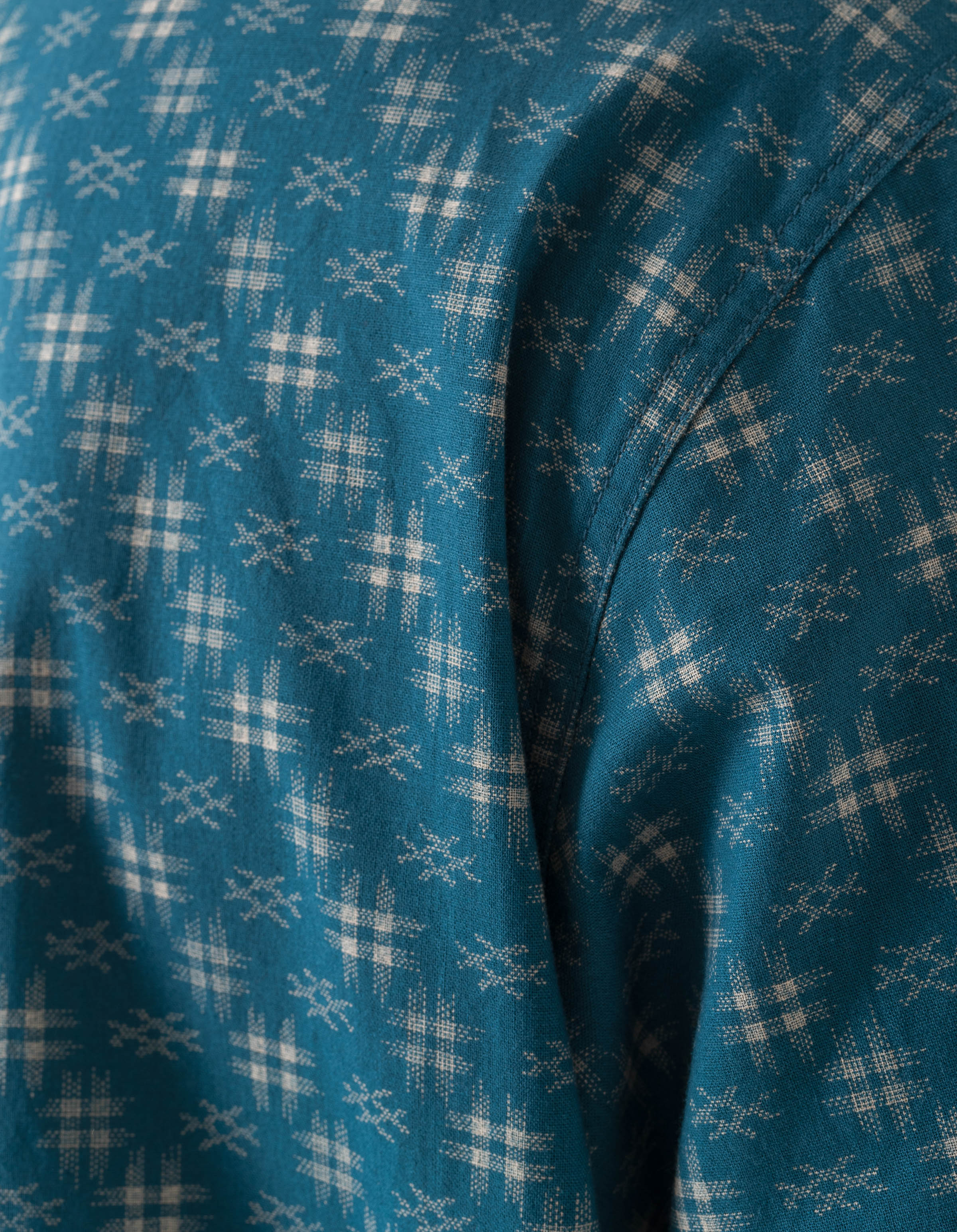 7321 Kasuri Kurta Shirt Aizome Blue - Image 7