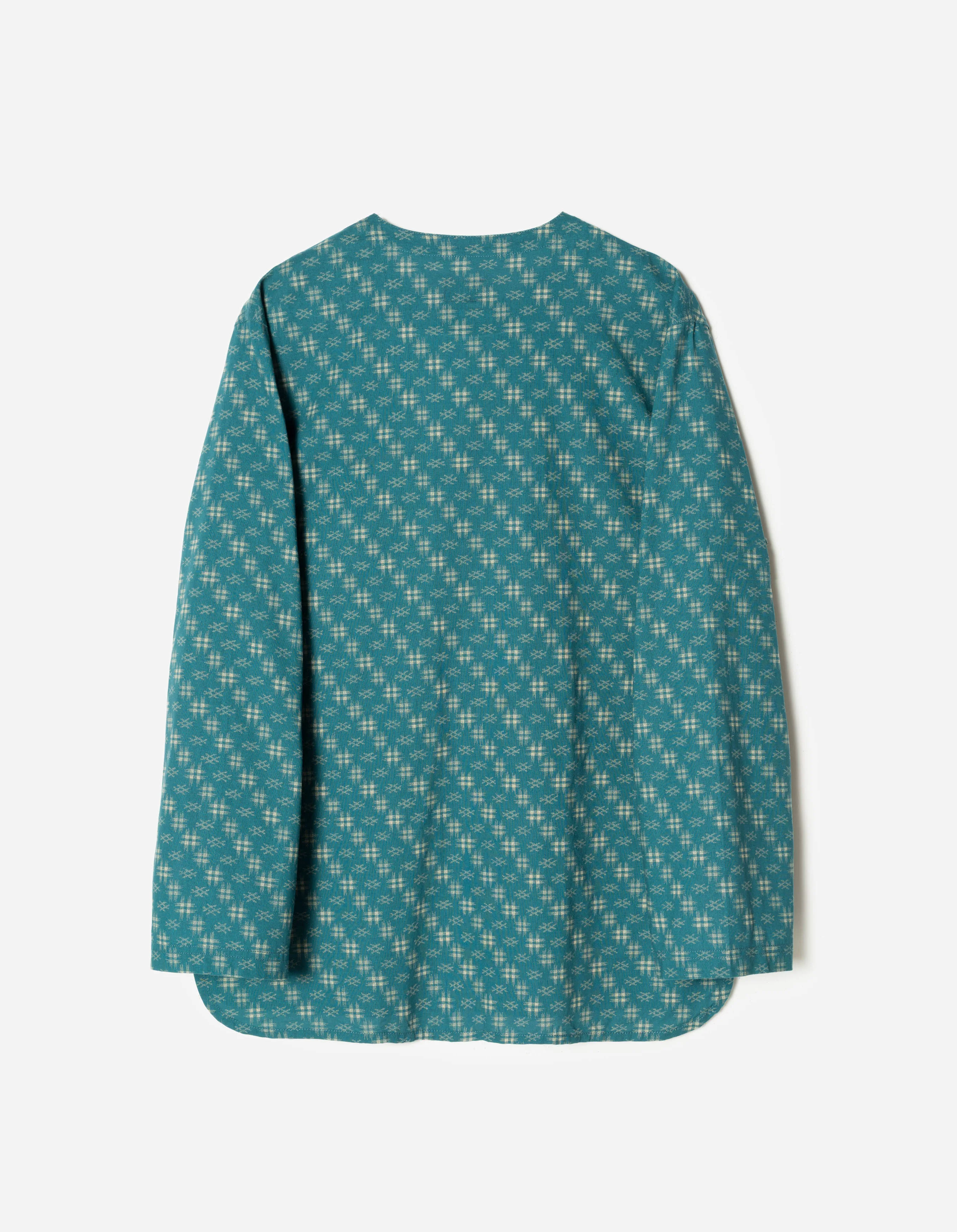 7321 Kasuri Kurta Shirt Aizome Blue - Image 8