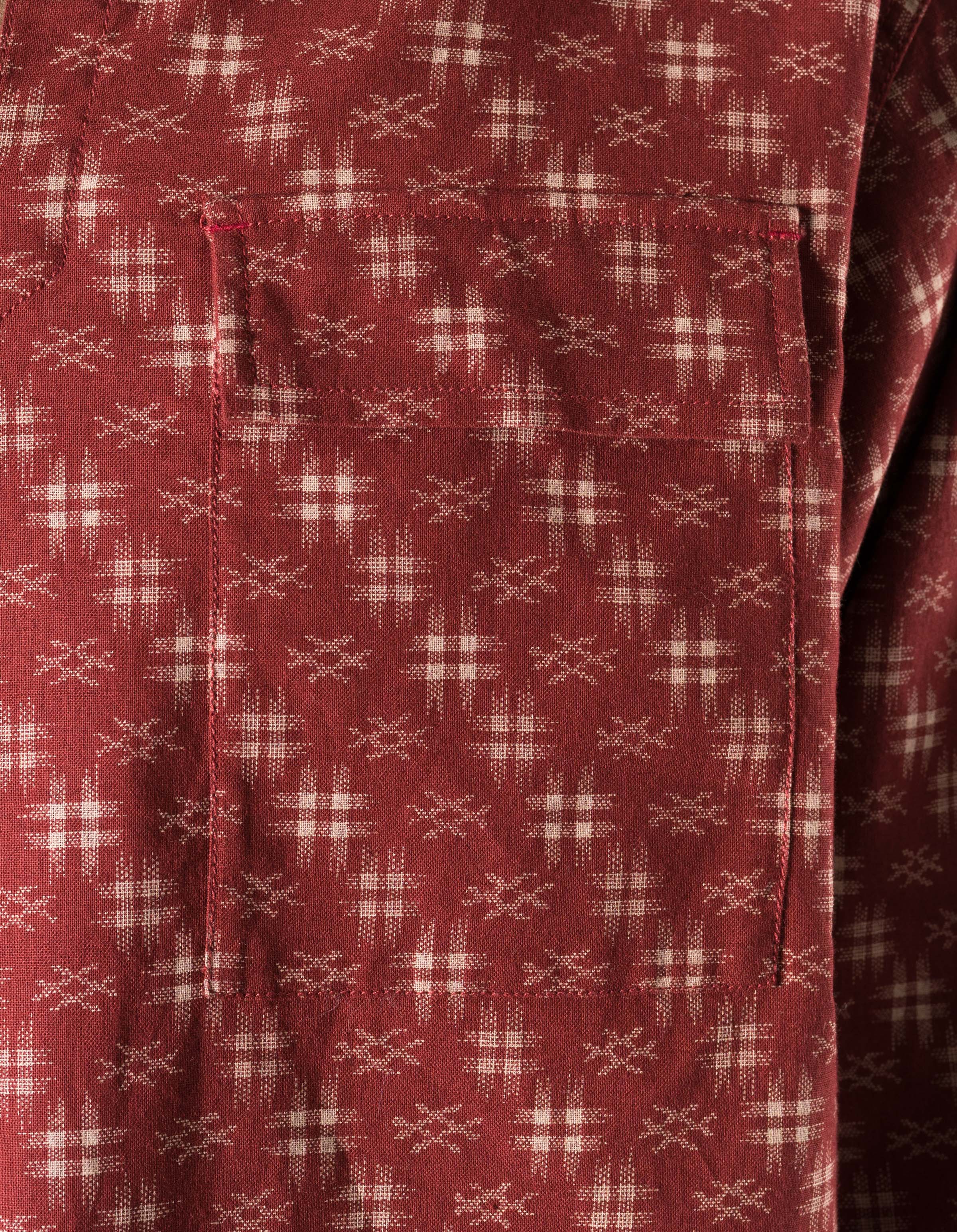 7321 Kasuri Kurta Shirt Aka Red - Image 6