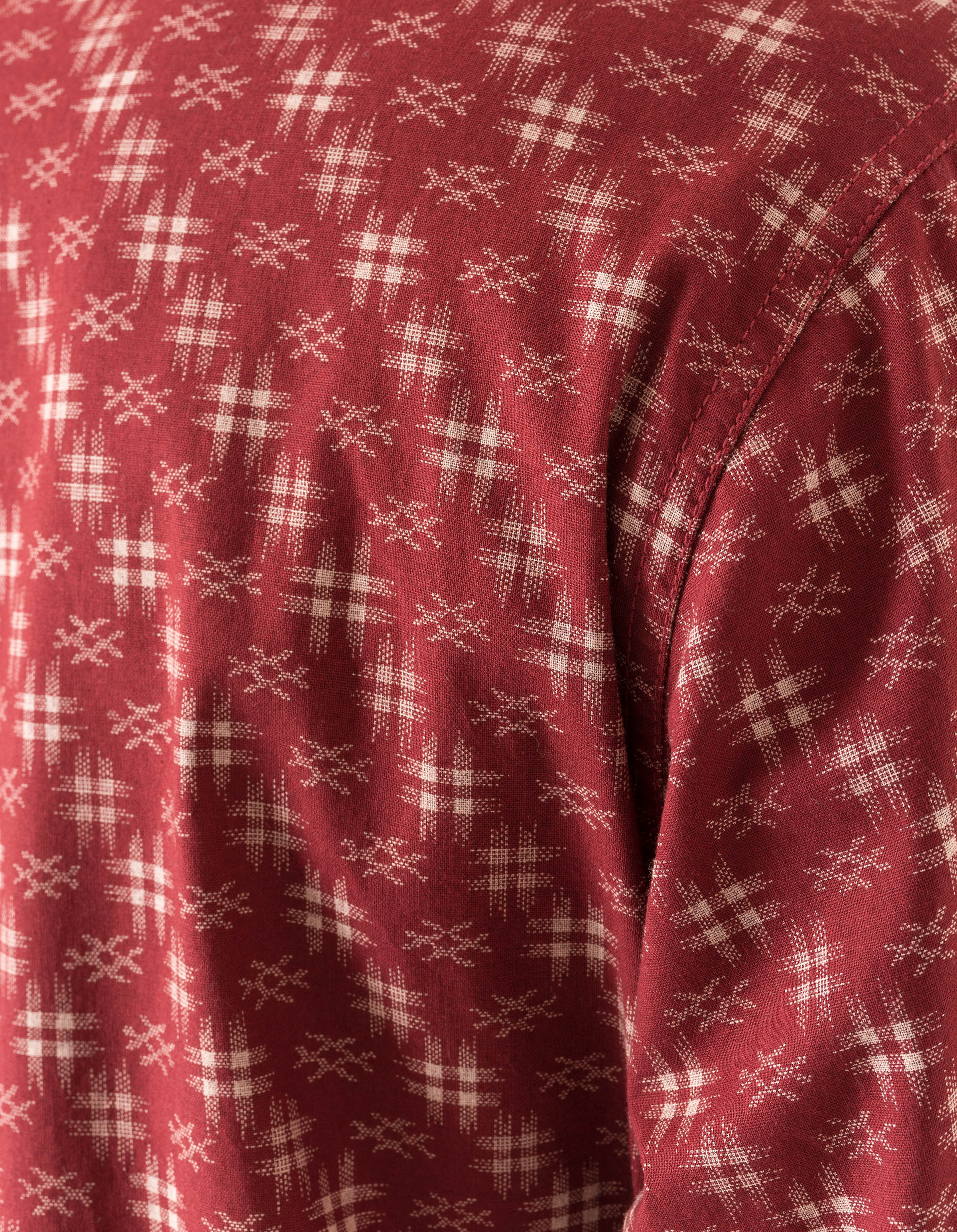 7321 Kasuri Kurta Shirt Aka Red - Image 7
