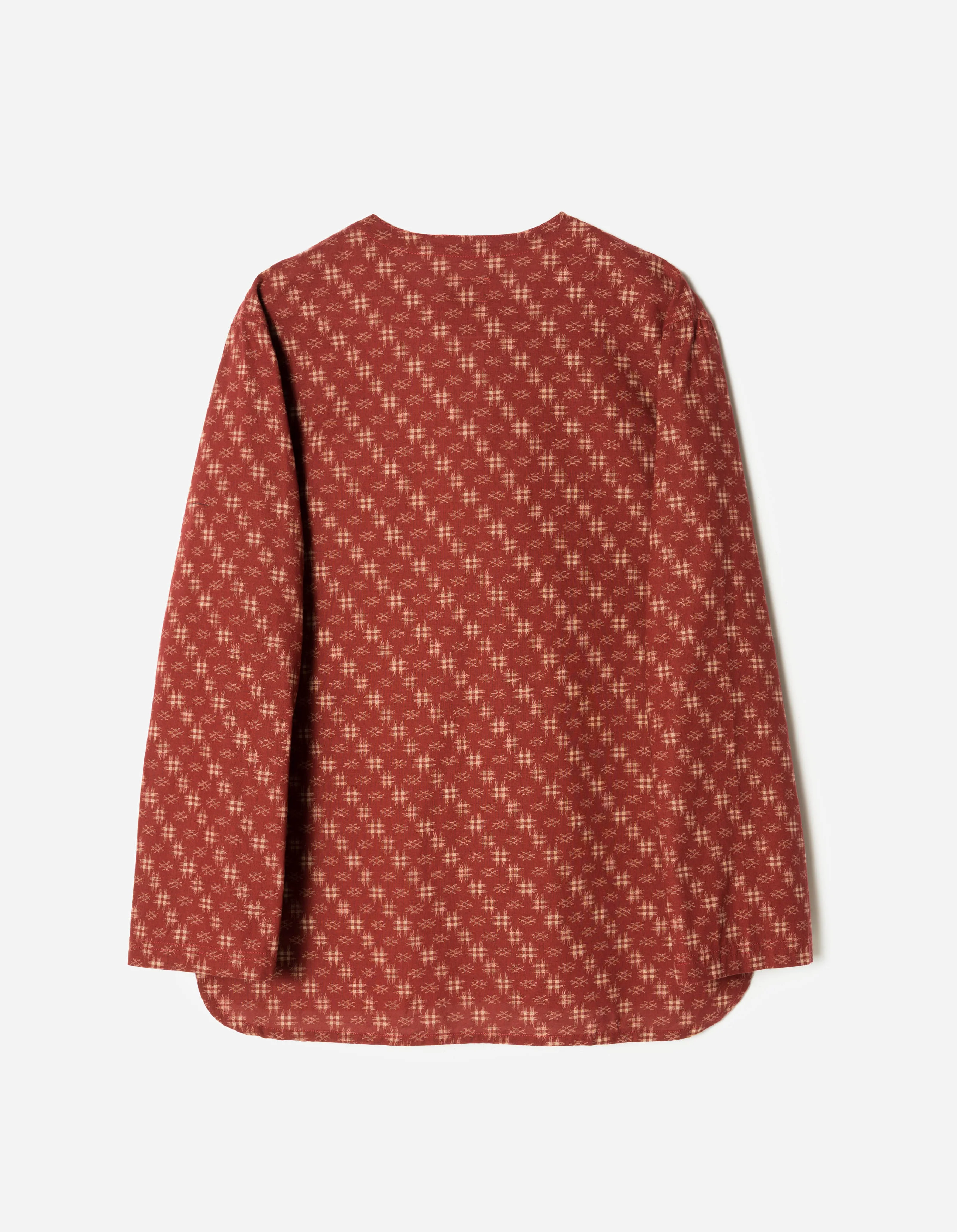 7321 Kasuri Kurta Shirt Aka Red - Image 8
