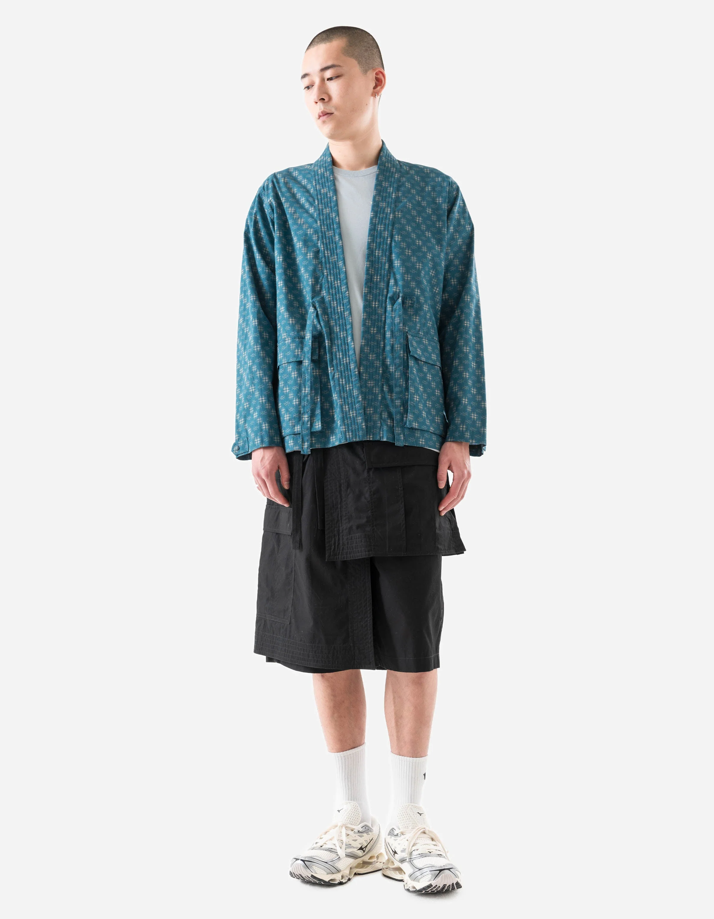 7322 Kasuri Kimono Overshirt Aizome Blue - Image 2