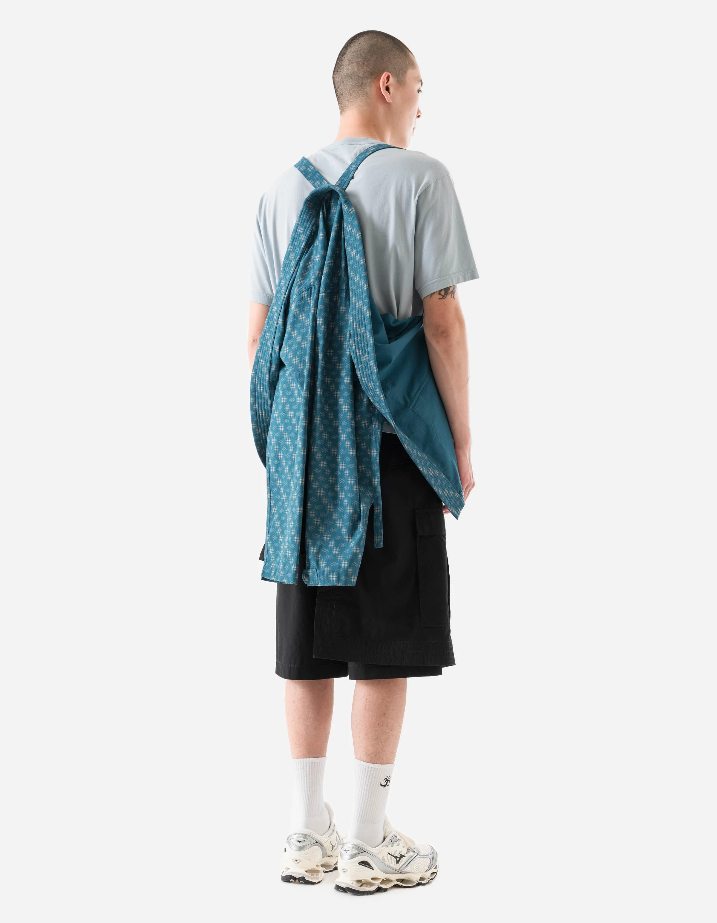 7322 Kasuri Kimono Overshirt Aizome Blue - Image 7