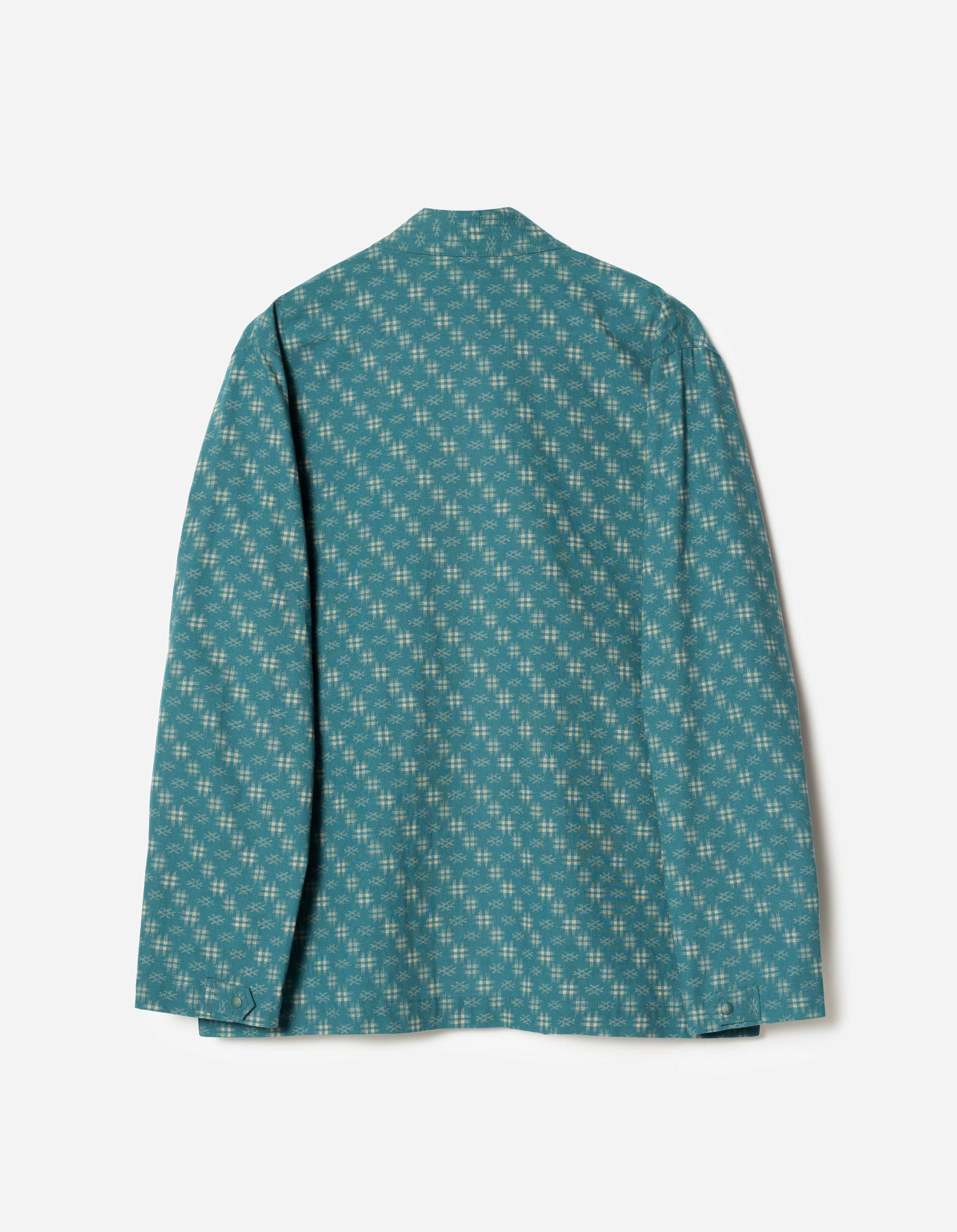 7322 Kasuri Kimono Overshirt Aizome Blue - Image 9