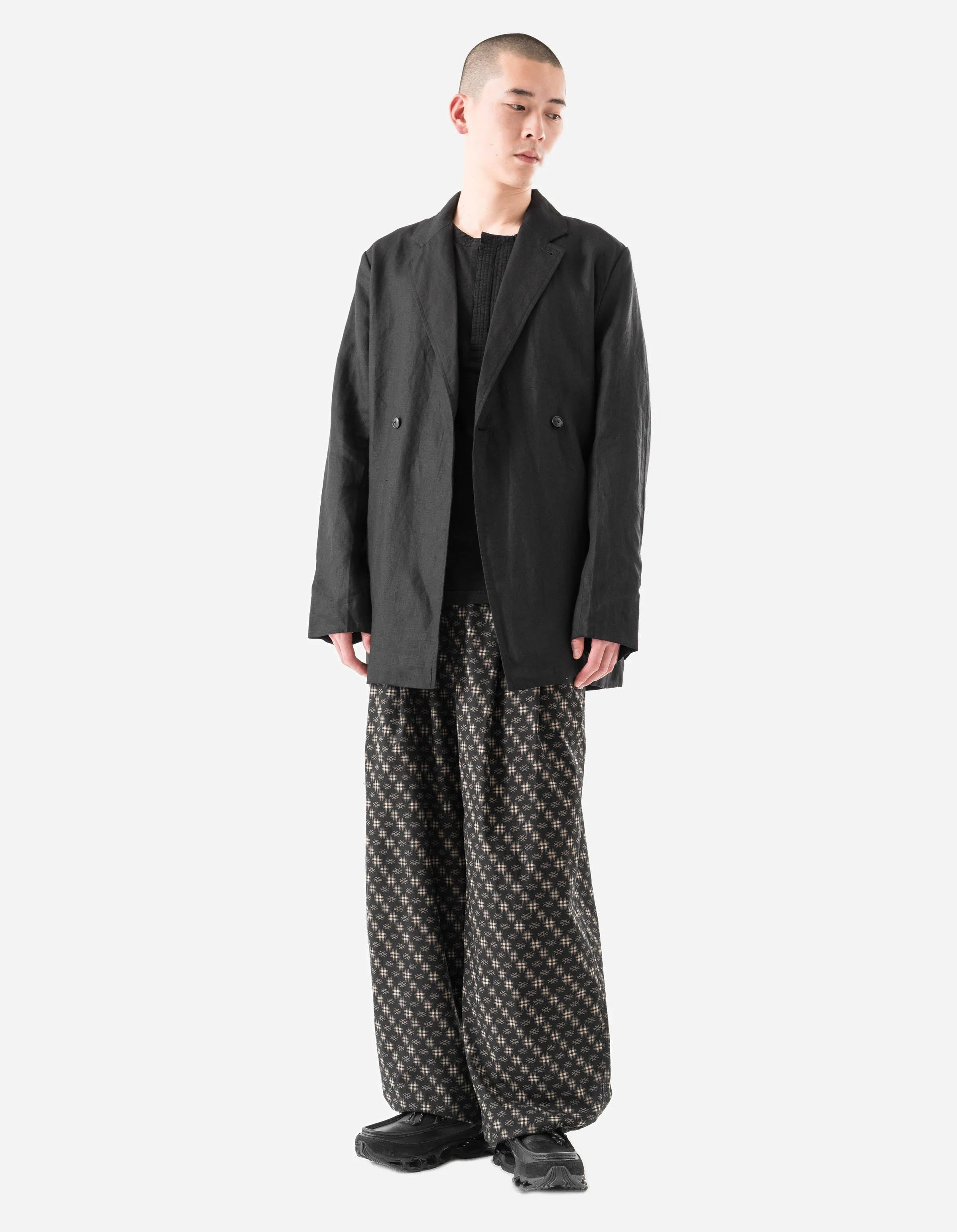 7323 Kasuri Loose Track Pants Sumi Black - Image 5