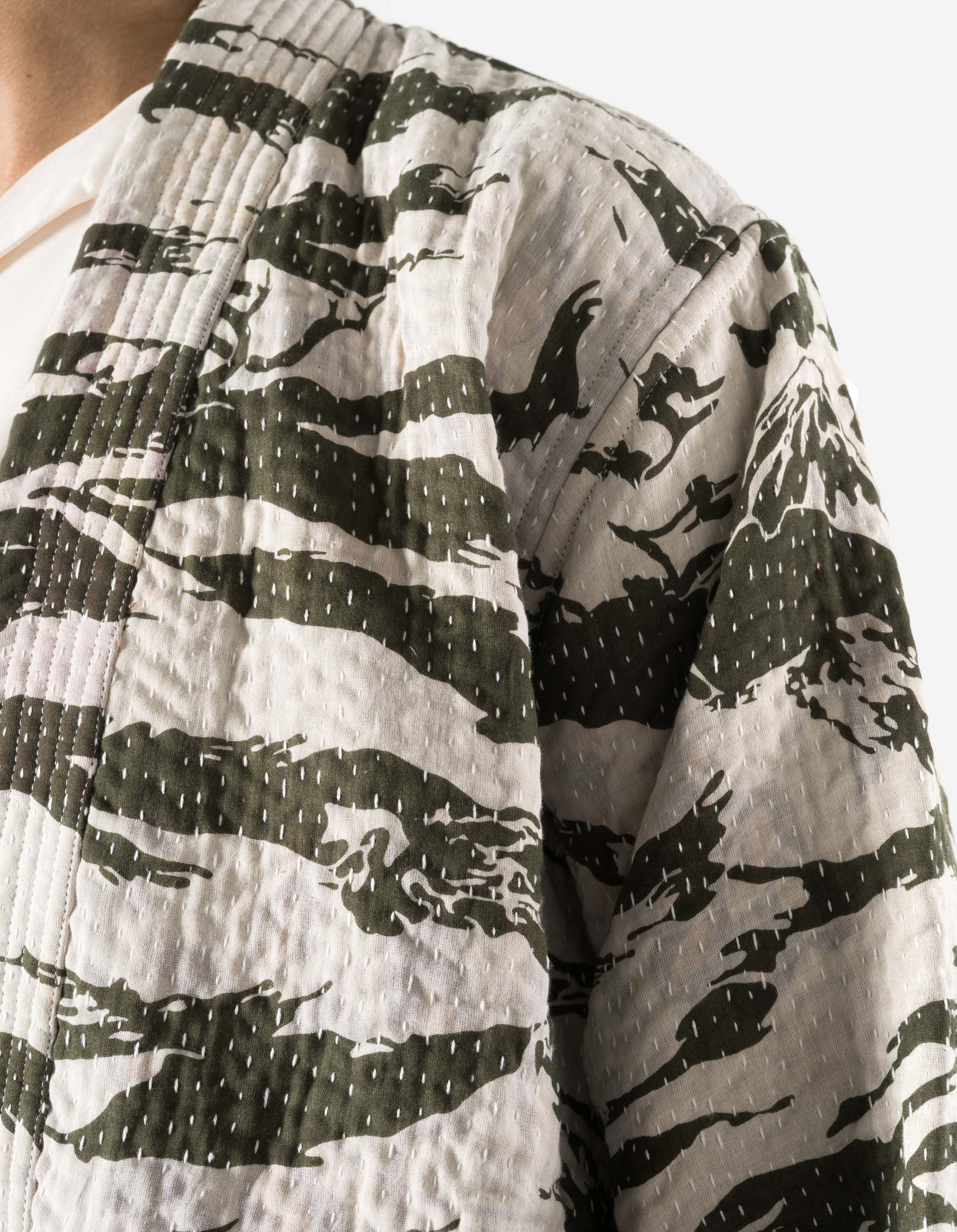 7333 Tigerstripe Kimono Ecru/Olive - Image 4