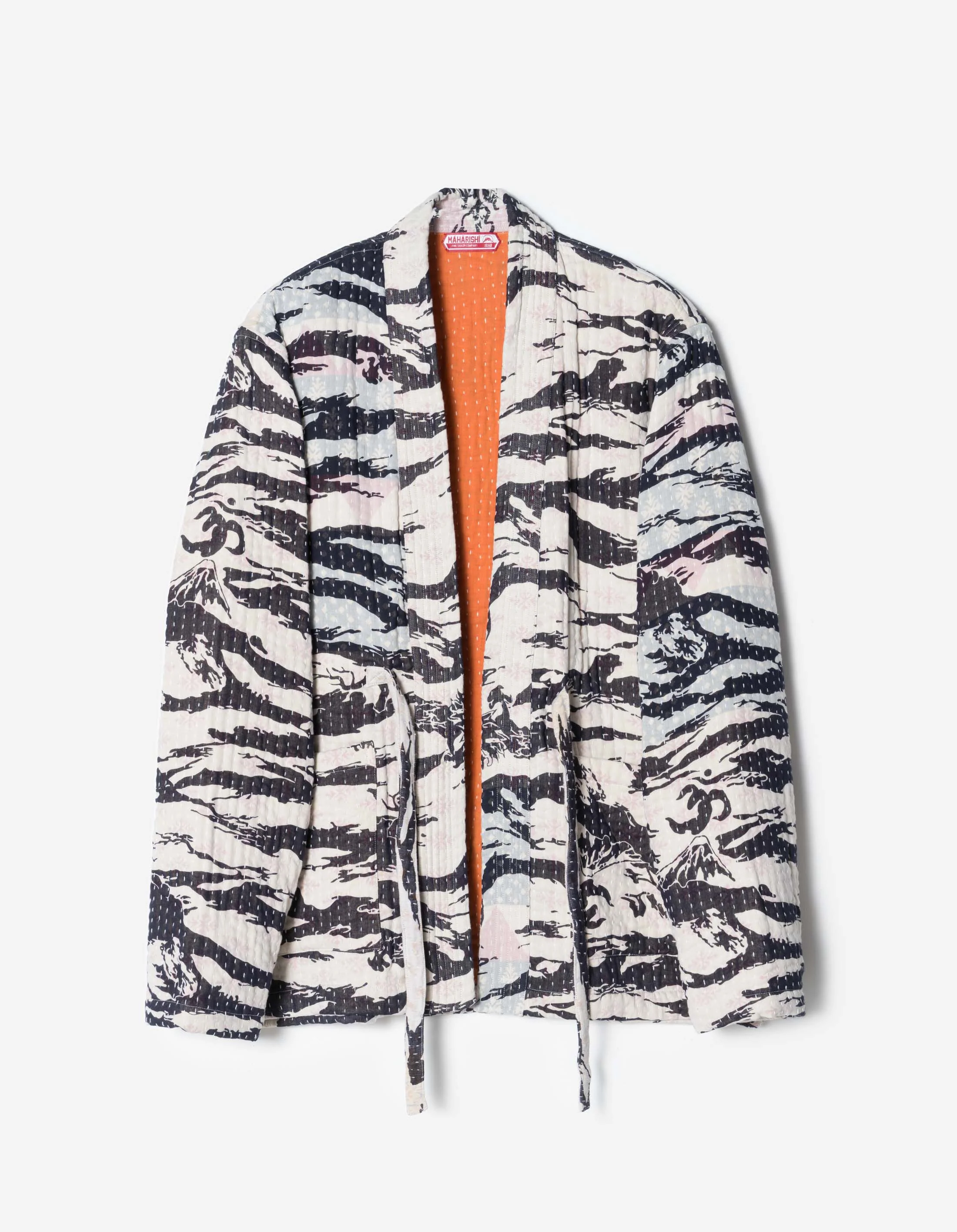 7333 Tigerstripe Kimono Navy/Ecru