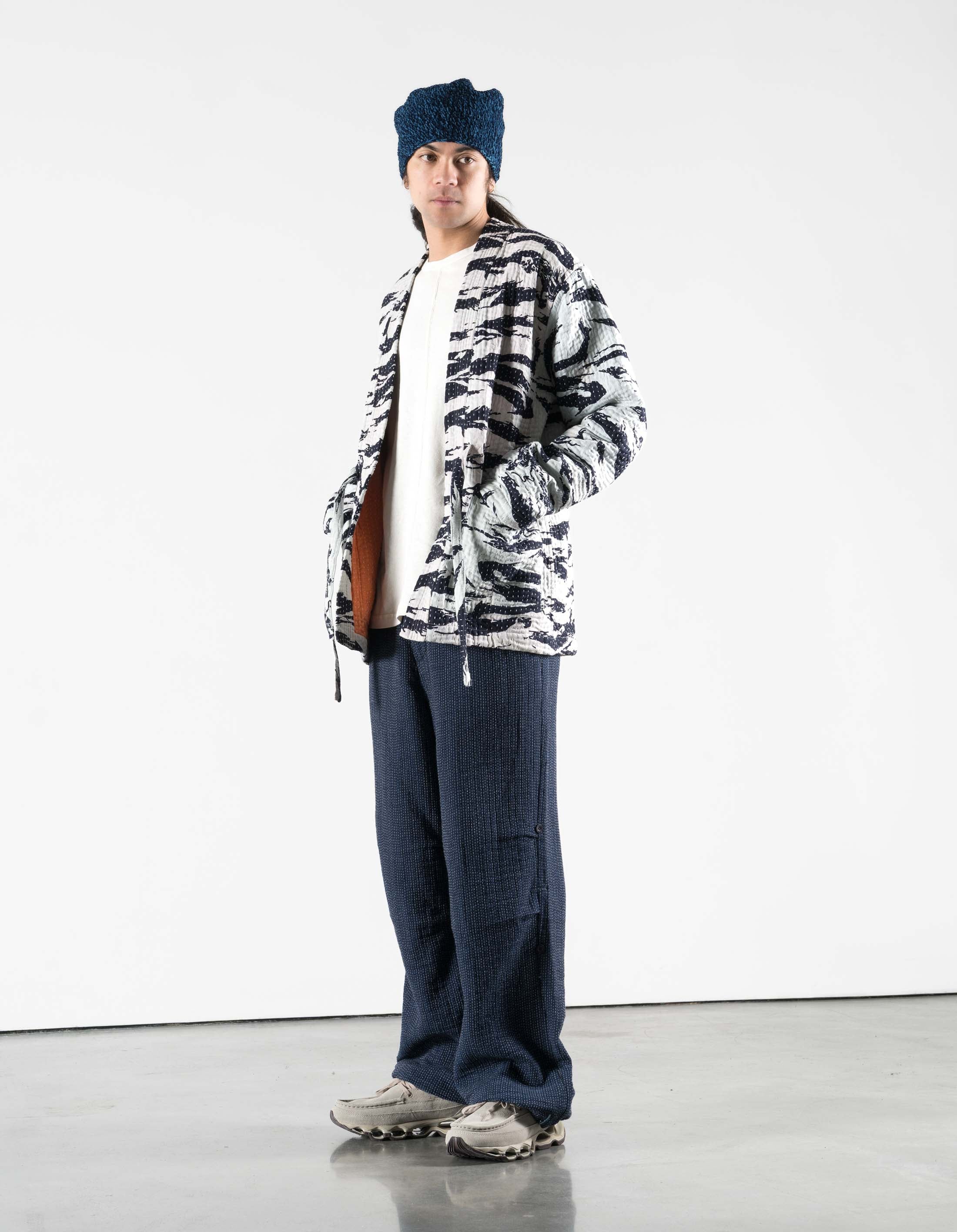 7333 Tigerstripe Kimono Navy/Ecru - Image 2
