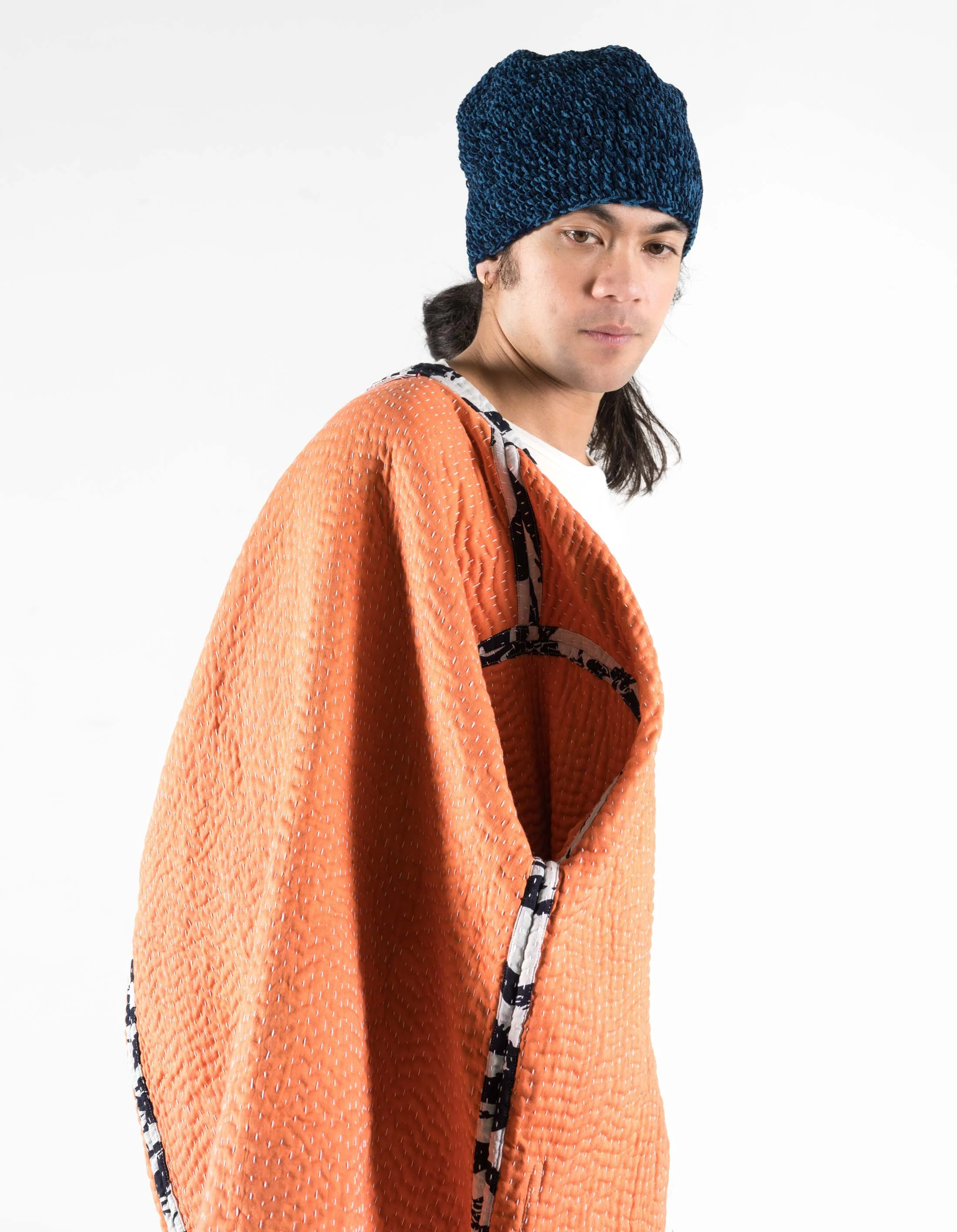 7333 Tigerstripe Kimono Navy/Ecru - Image 3