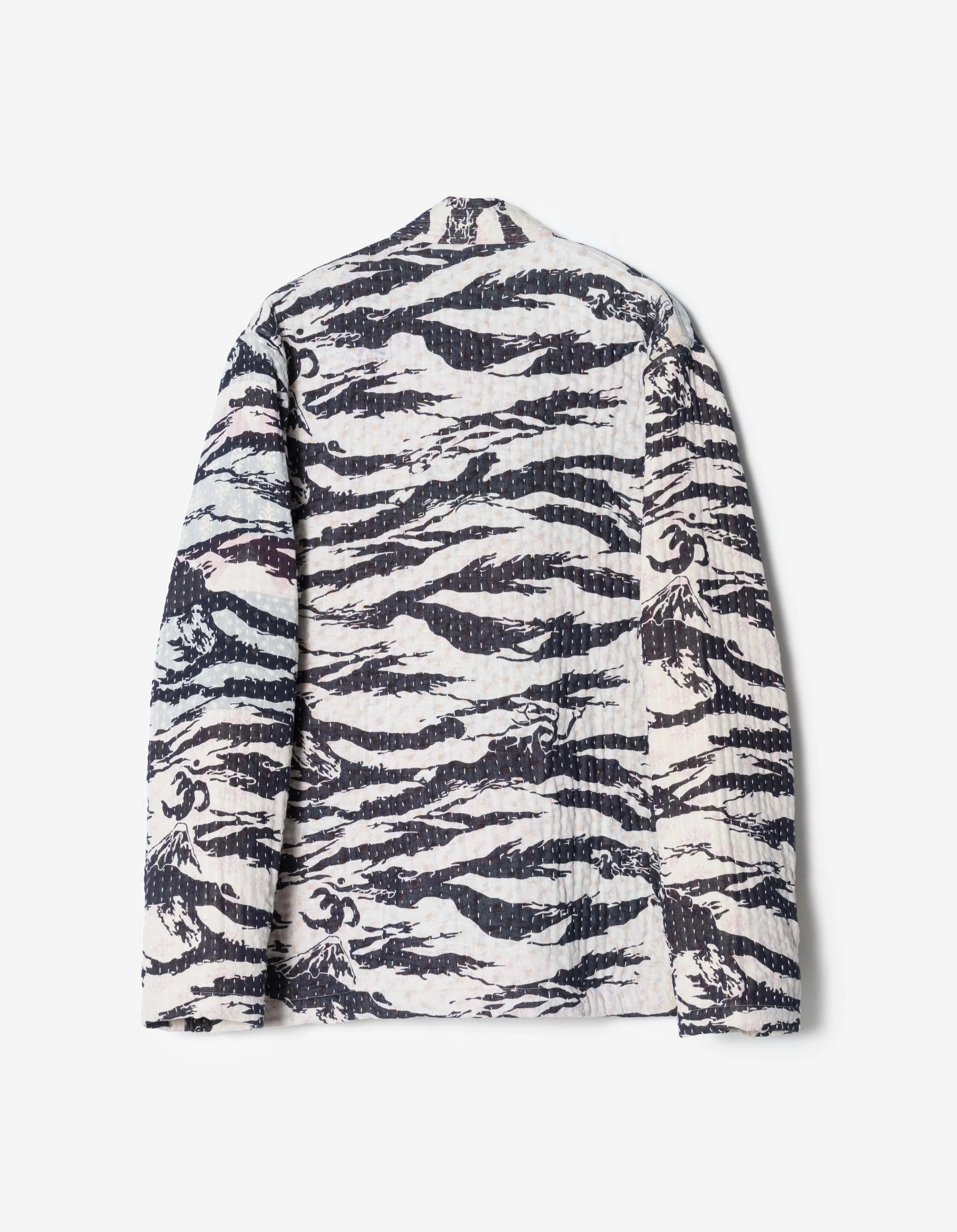 7333 Tigerstripe Kimono Navy/Ecru - Image 9
