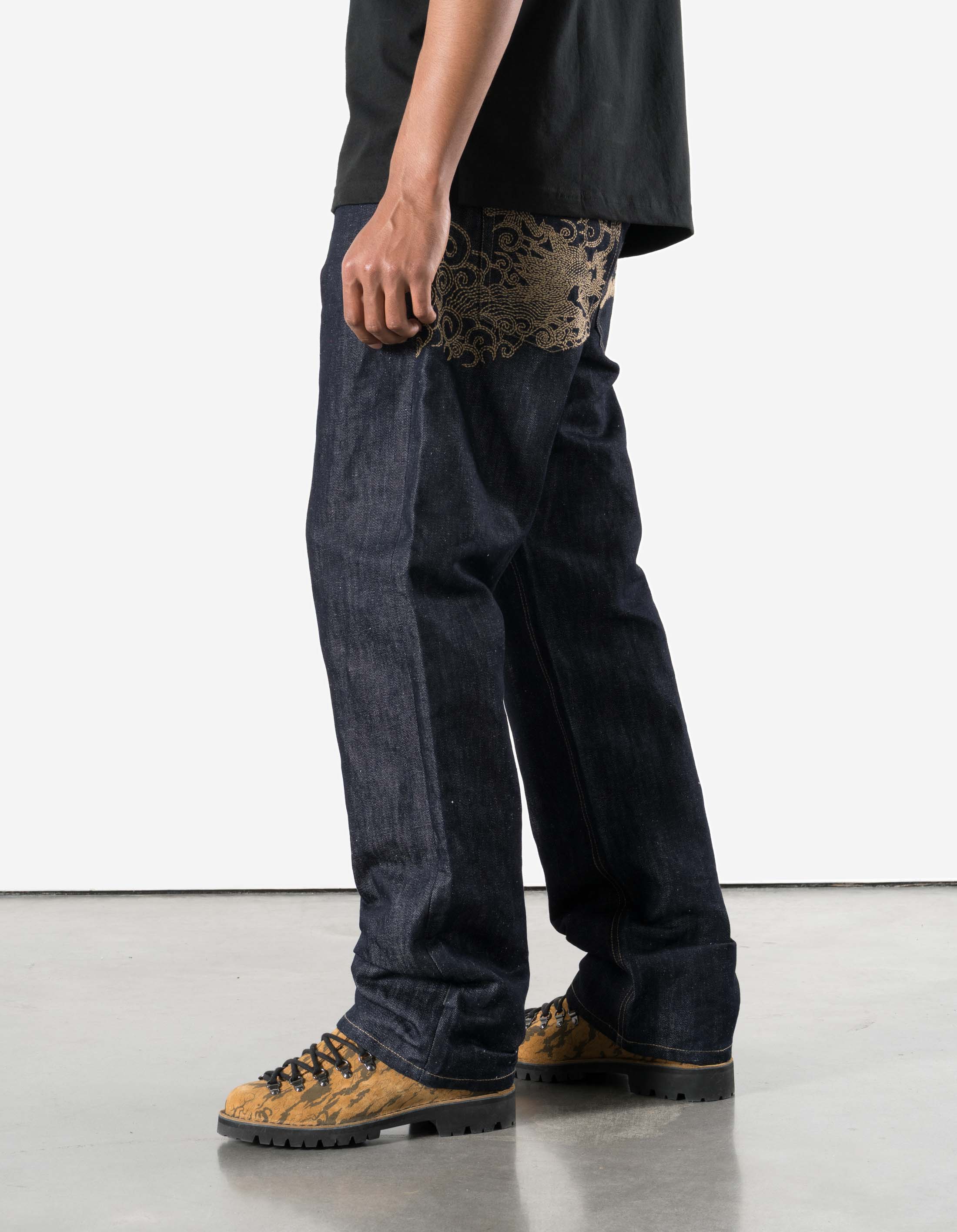 7336 Rising Dragon Hemp Jeans Indigo - Image 4
