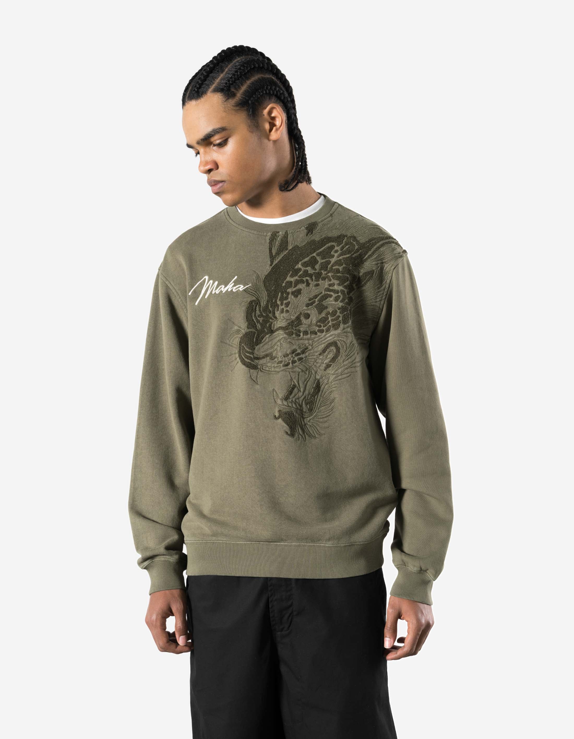 7338 Chimera Panther Crew Sweat Olive OG-107F - Image 2
