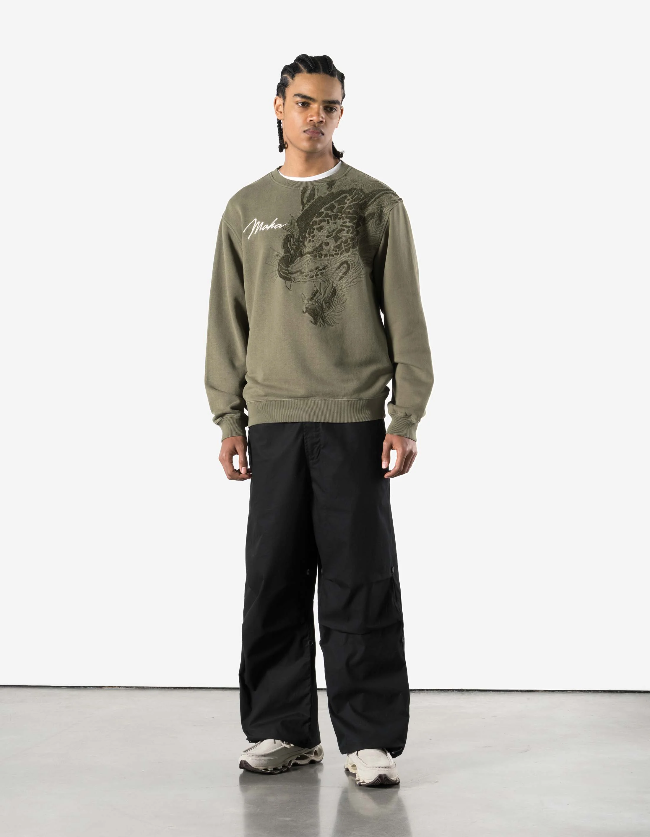 7338 Chimera Panther Crew Sweat Olive OG-107F - Image 6