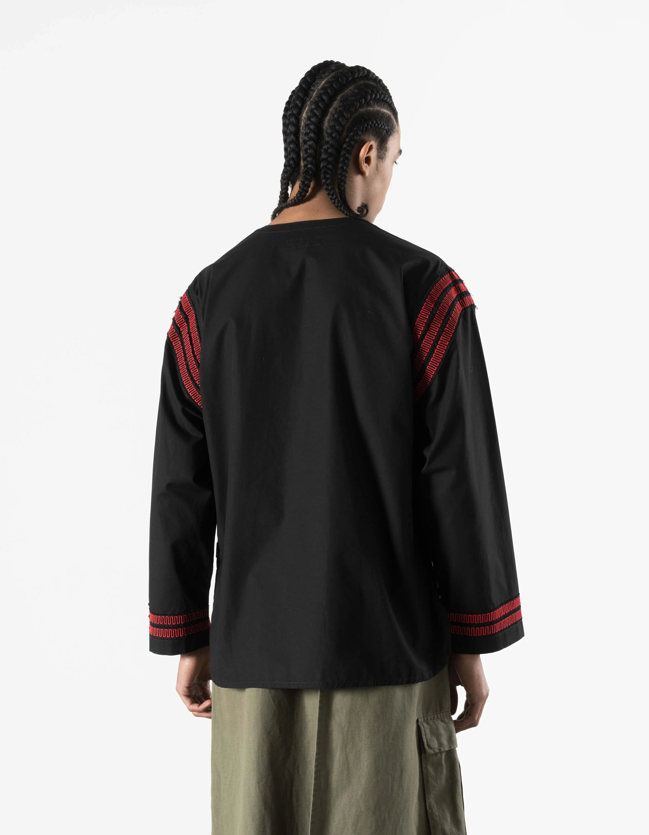 7341 Hill Tribe Kurta Shirt Black - Image 7