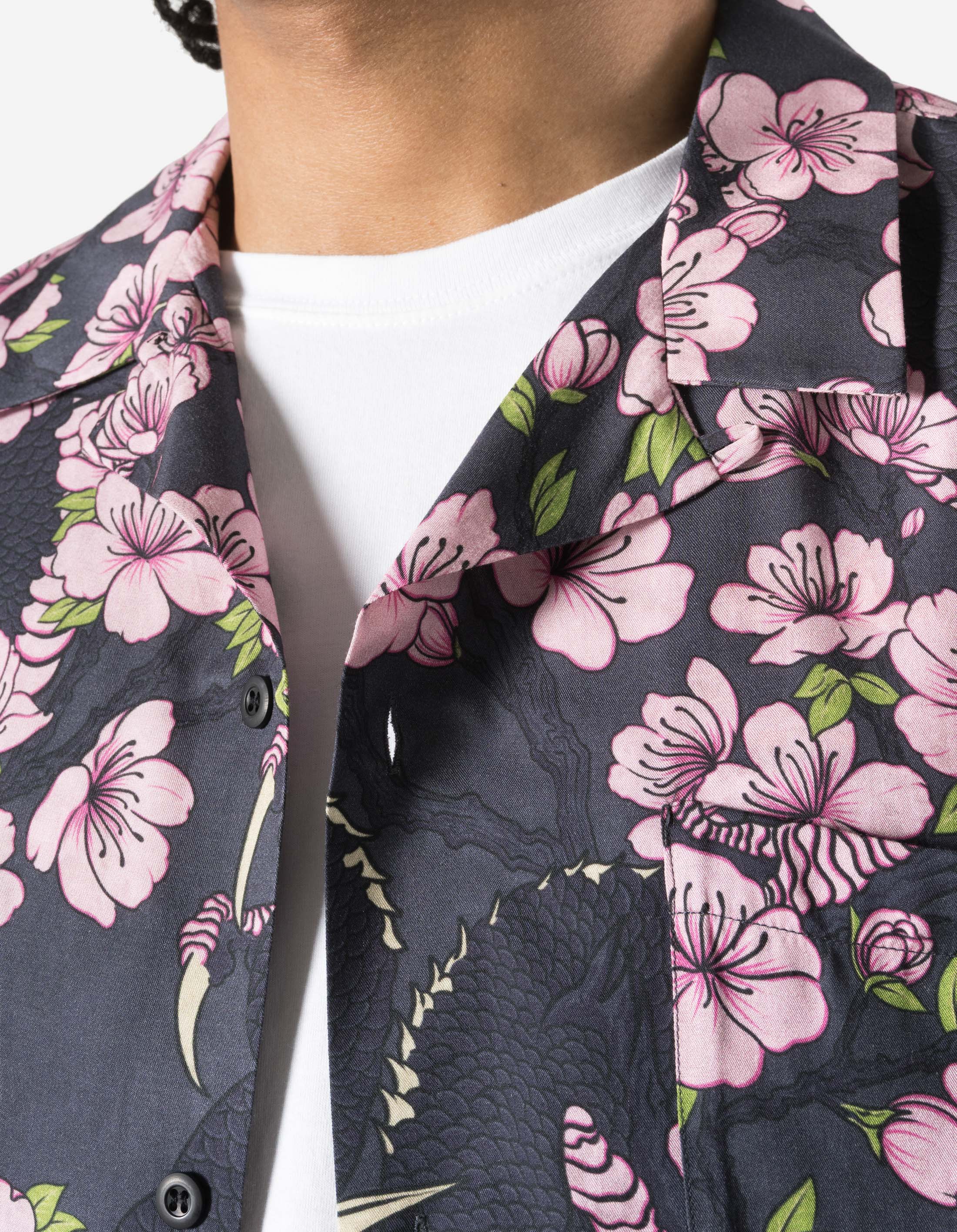 7359 Sakura Camp Collar Shirt Navy - Image 4