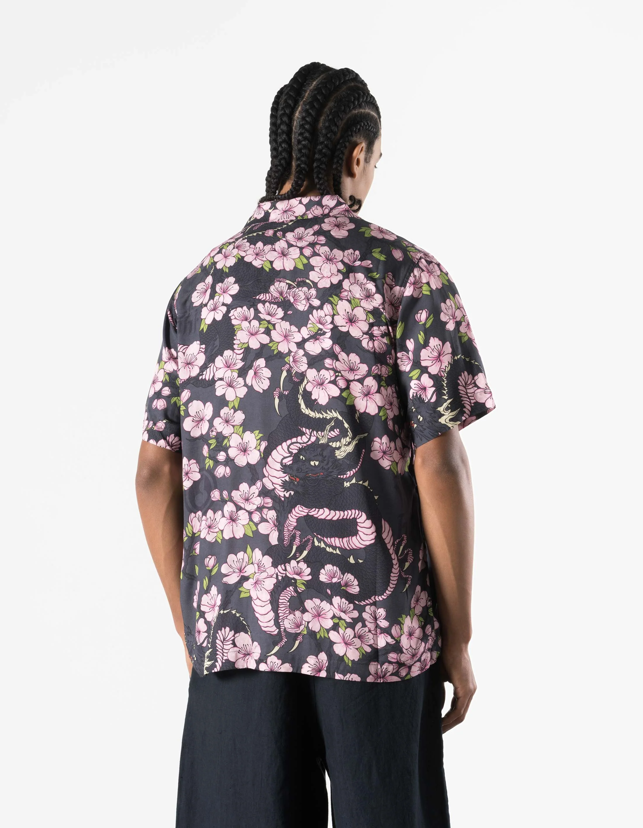 7359 Sakura Camp Collar Shirt Navy - Image 6