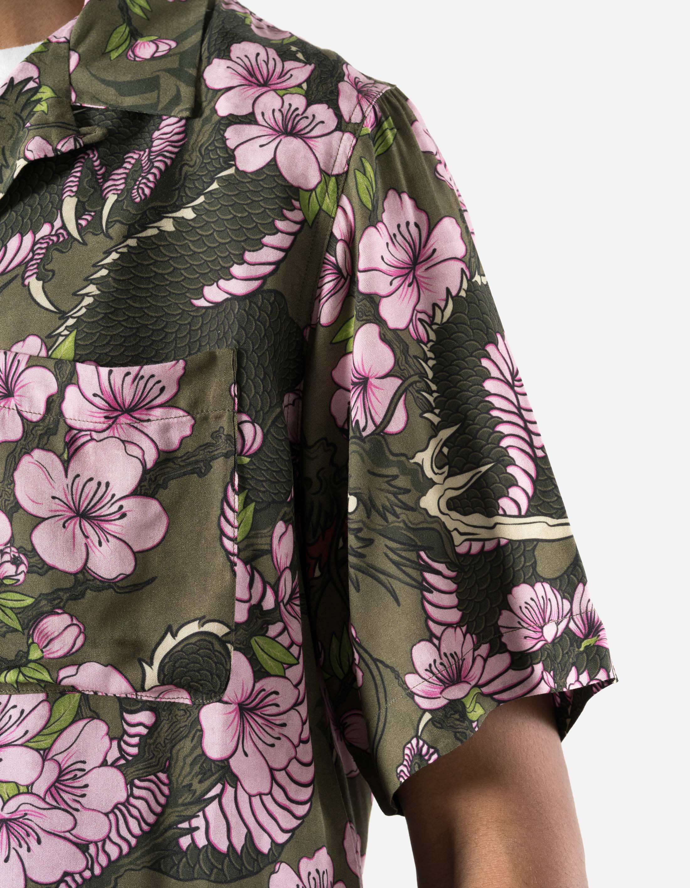 7359 Sakura Camp Collar Shirt Olive - Image 6