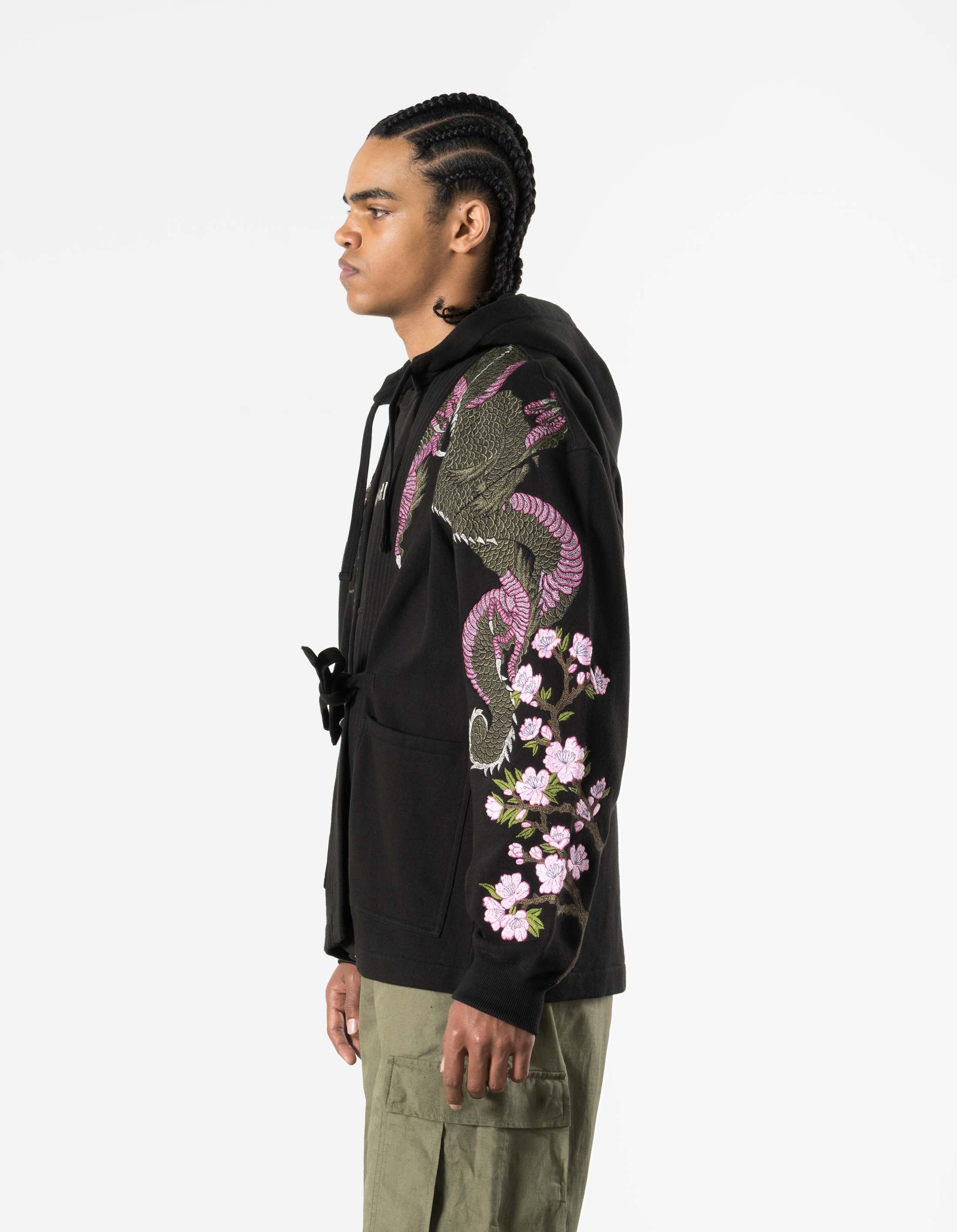 7361 Sakura Serenity Sweat Kimono Black - Image 7