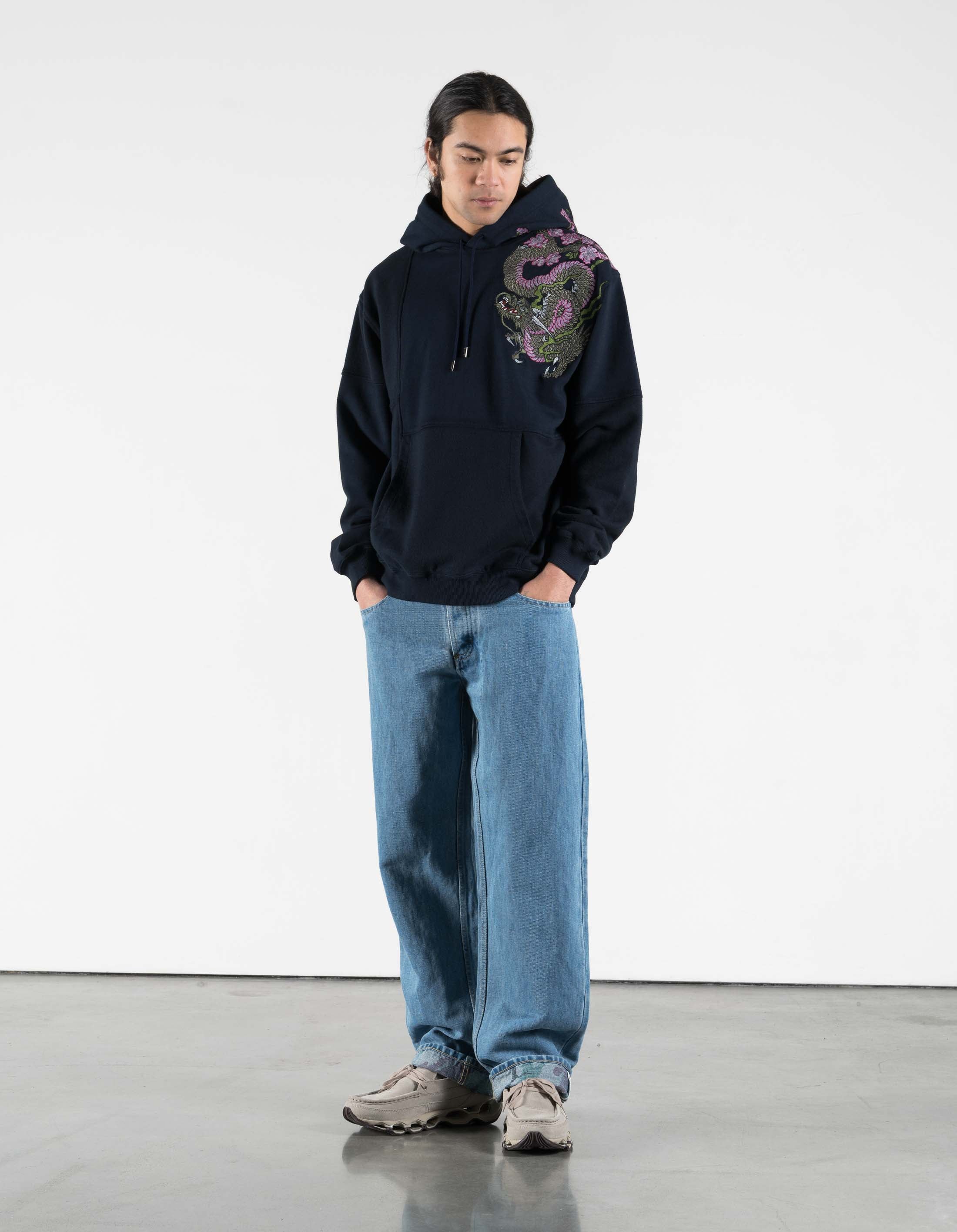 7362 Sakura Tugihagi Hooded Sweat Navy - Image 2