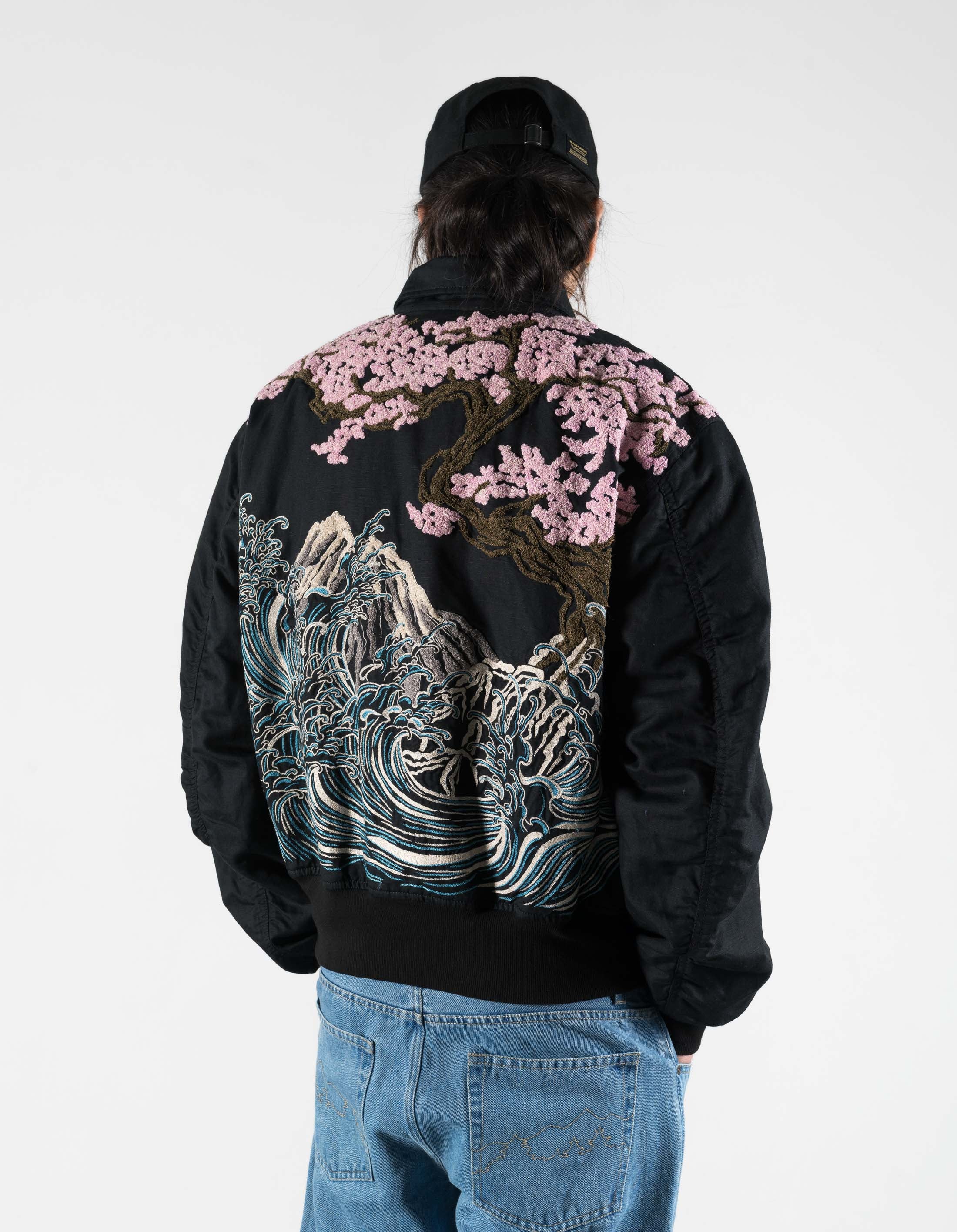 7363 Sakura MA-2 Flight Jacket Black - Image 4