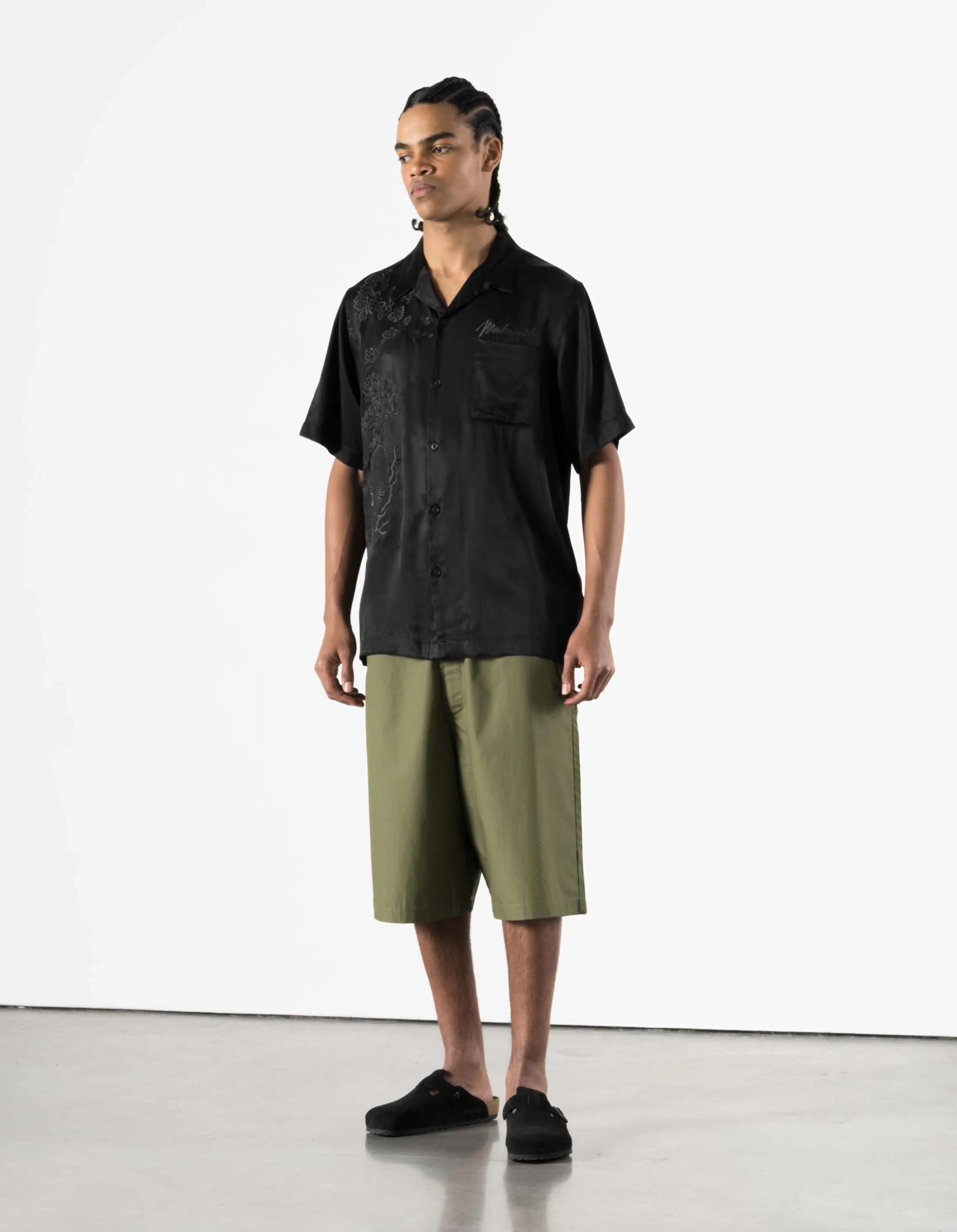 7364 Sakura Dragon Camp Collar Shirt Black - Image 2