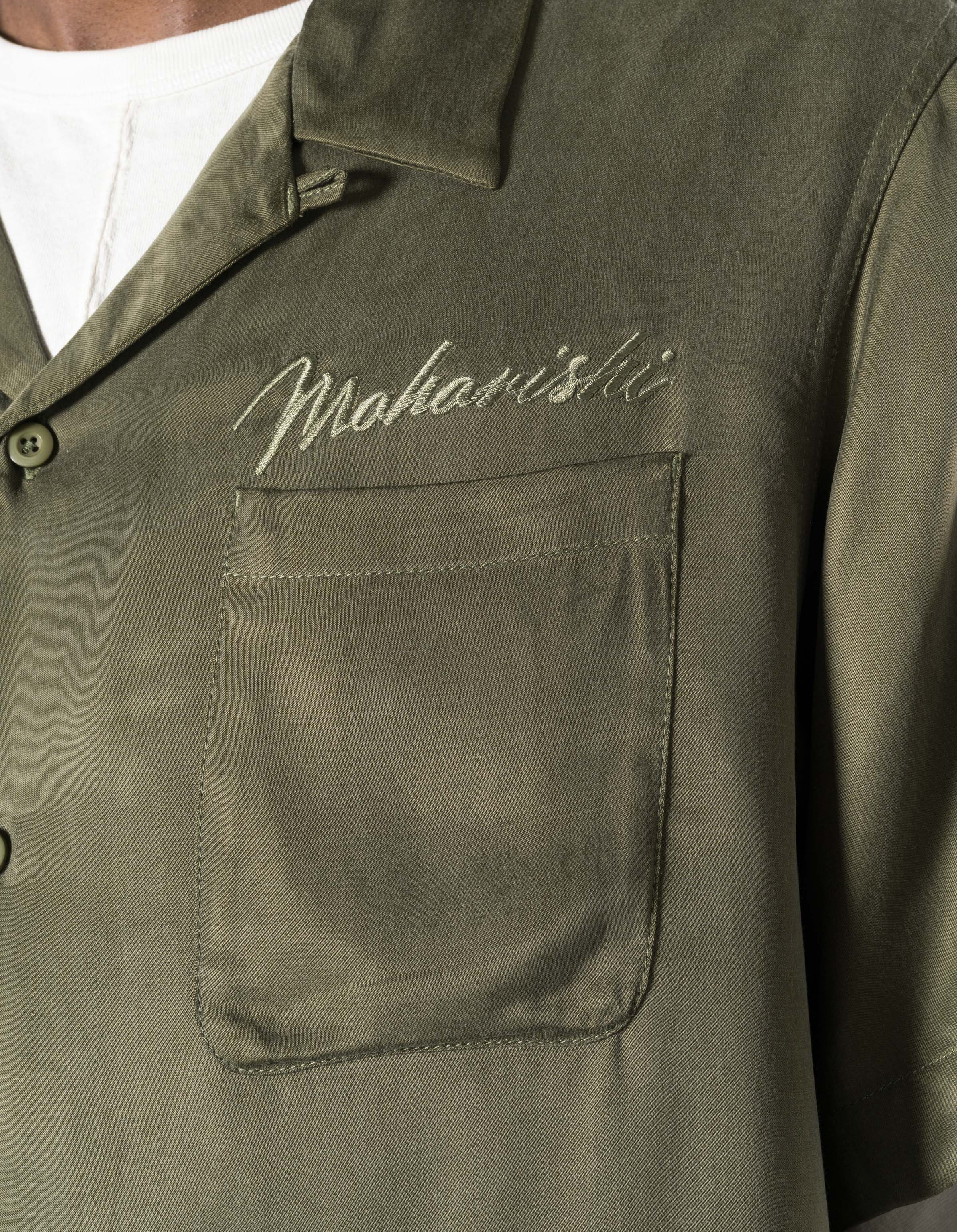 7364 Sakura Dragon Camp Collar Shirt Olive OG-107F - Image 5