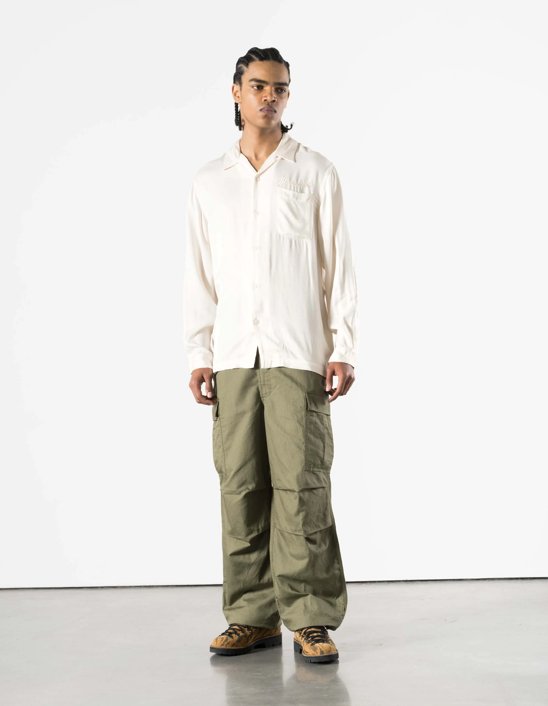 7365 Ascending Dragon Cupro Shirt Ecru - Image 2
